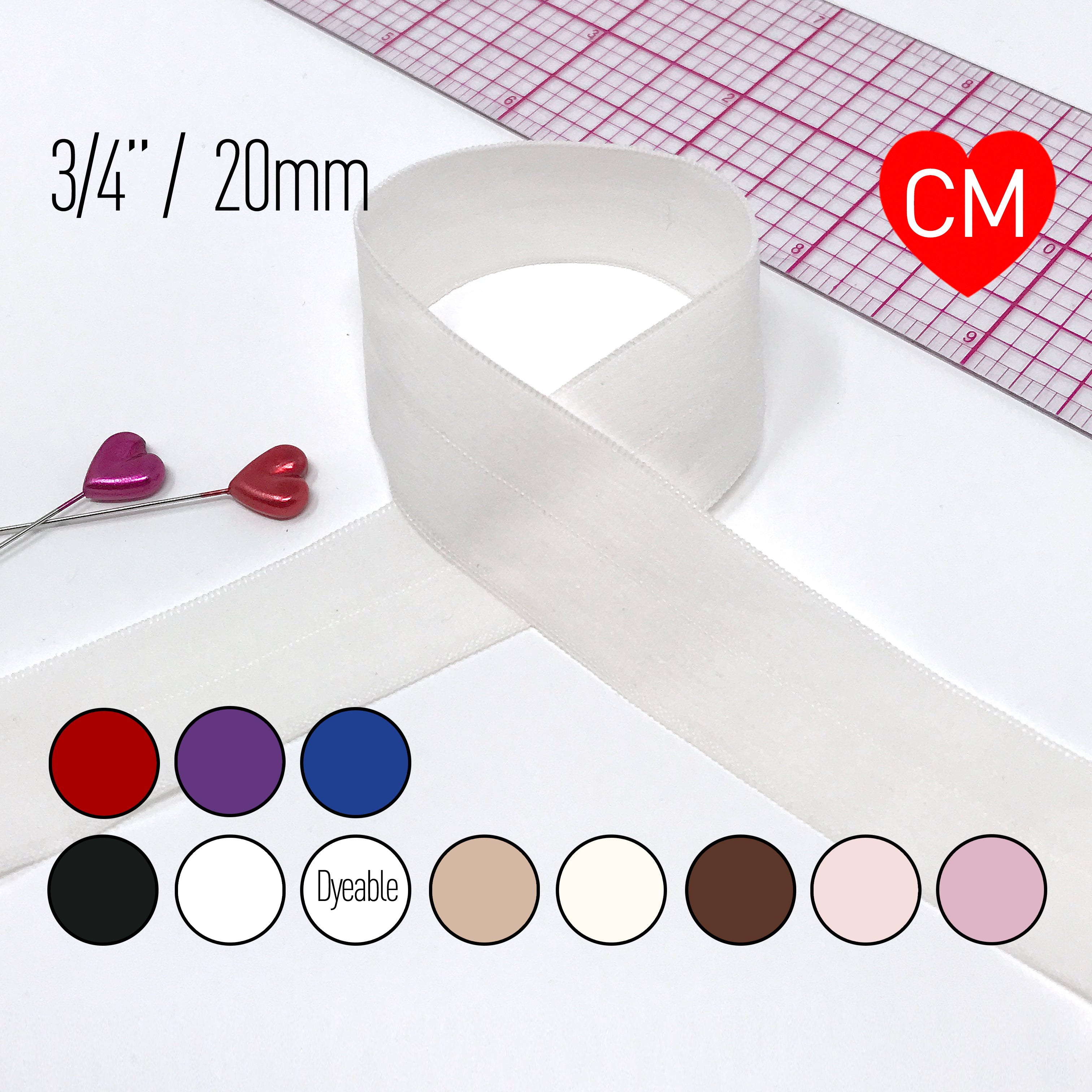 3/4” (20mm) FOE Matte, Soft Fold Over Elastic- 2 Yards – Stitch Love Studio