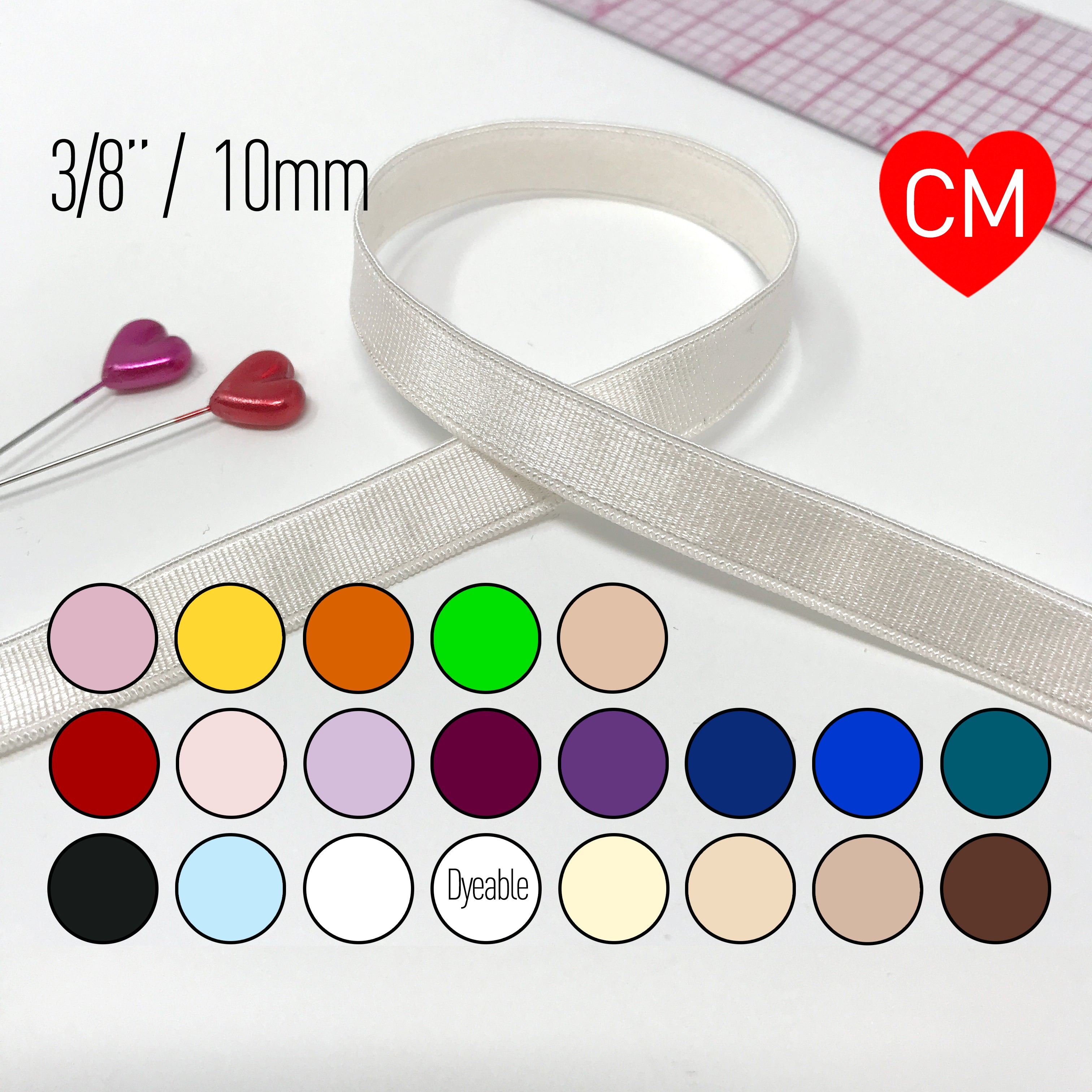 YYCRAFT 3/8 Inch 10mm Bra Strap Elastic Band Trim Elastic Ribbon Craft  Sewing(20 Yards Mix Color)