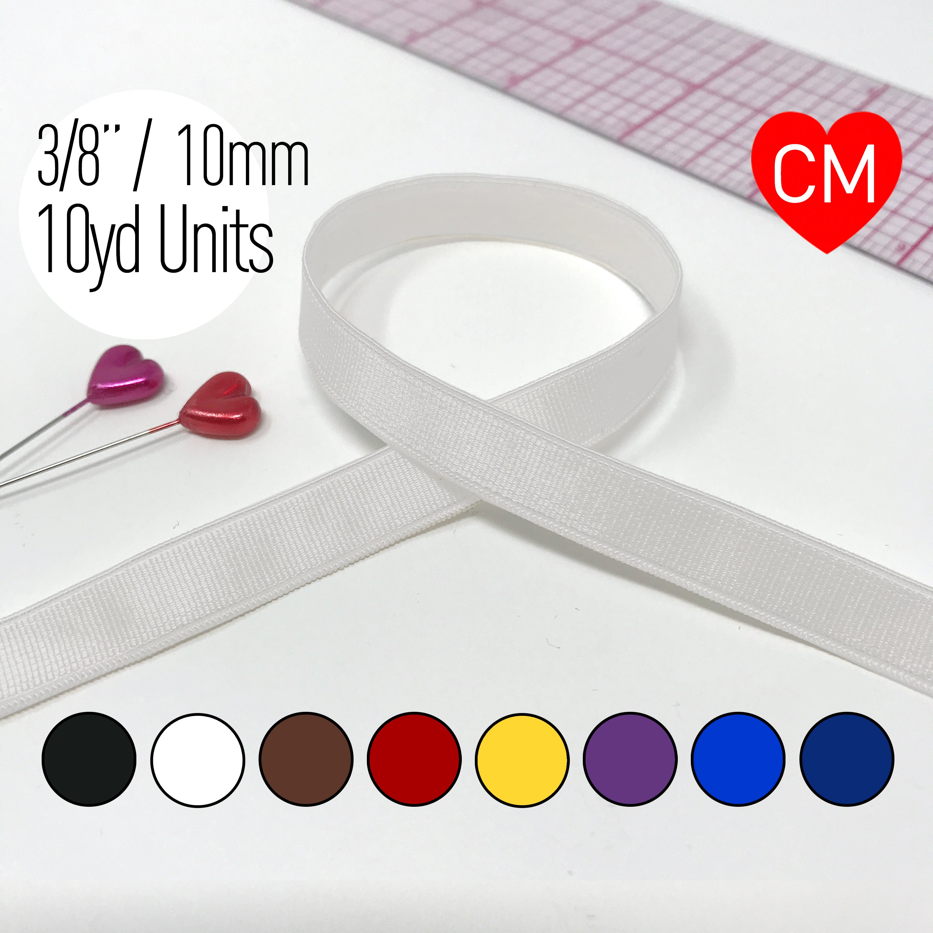 CLEARANCE- 3/8 (10mm) Semi Shiny Satin Strapping Elastic, Bra Strap- –  Stitch Love Studio