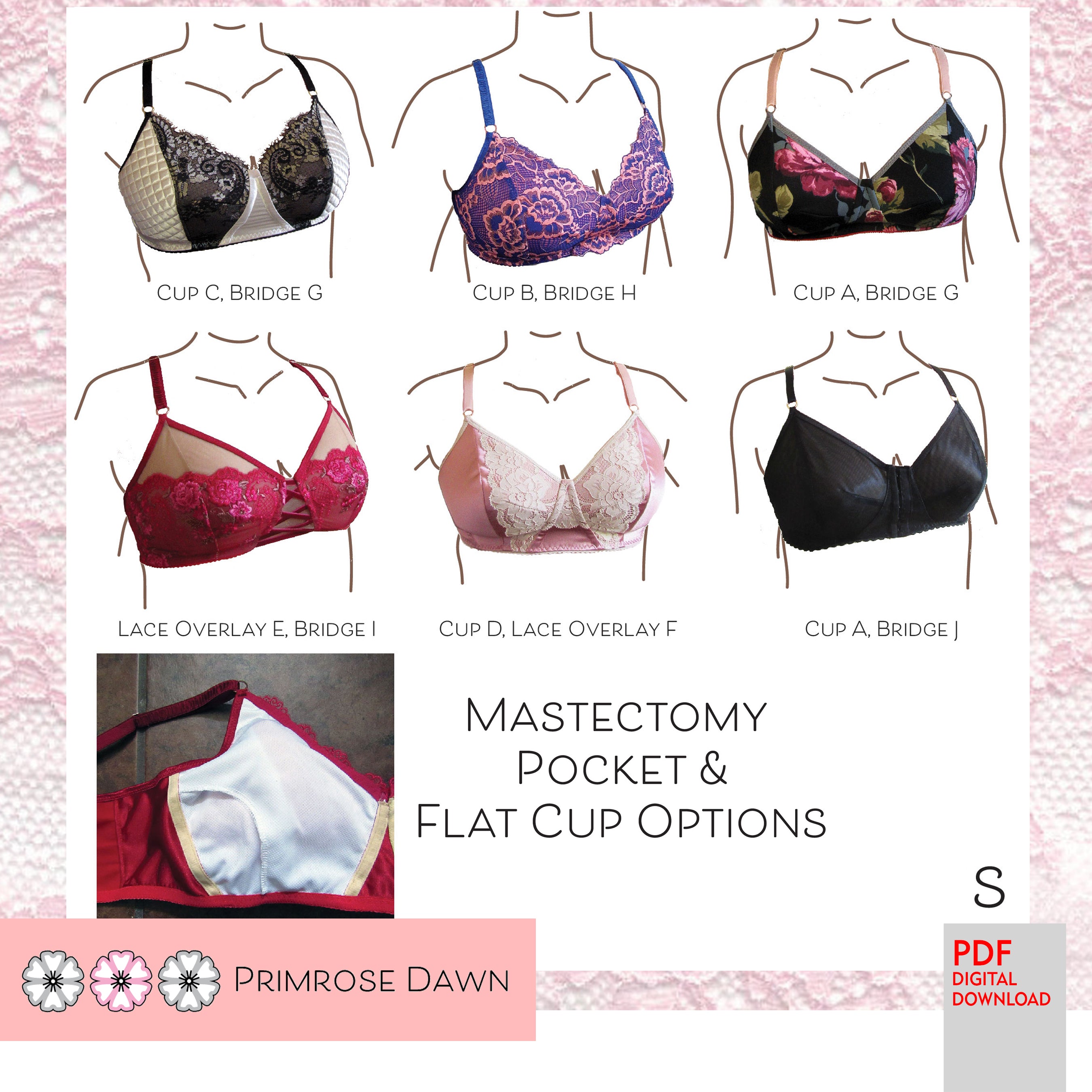 Pocketed Mastectomy Bra with Cotton Lining