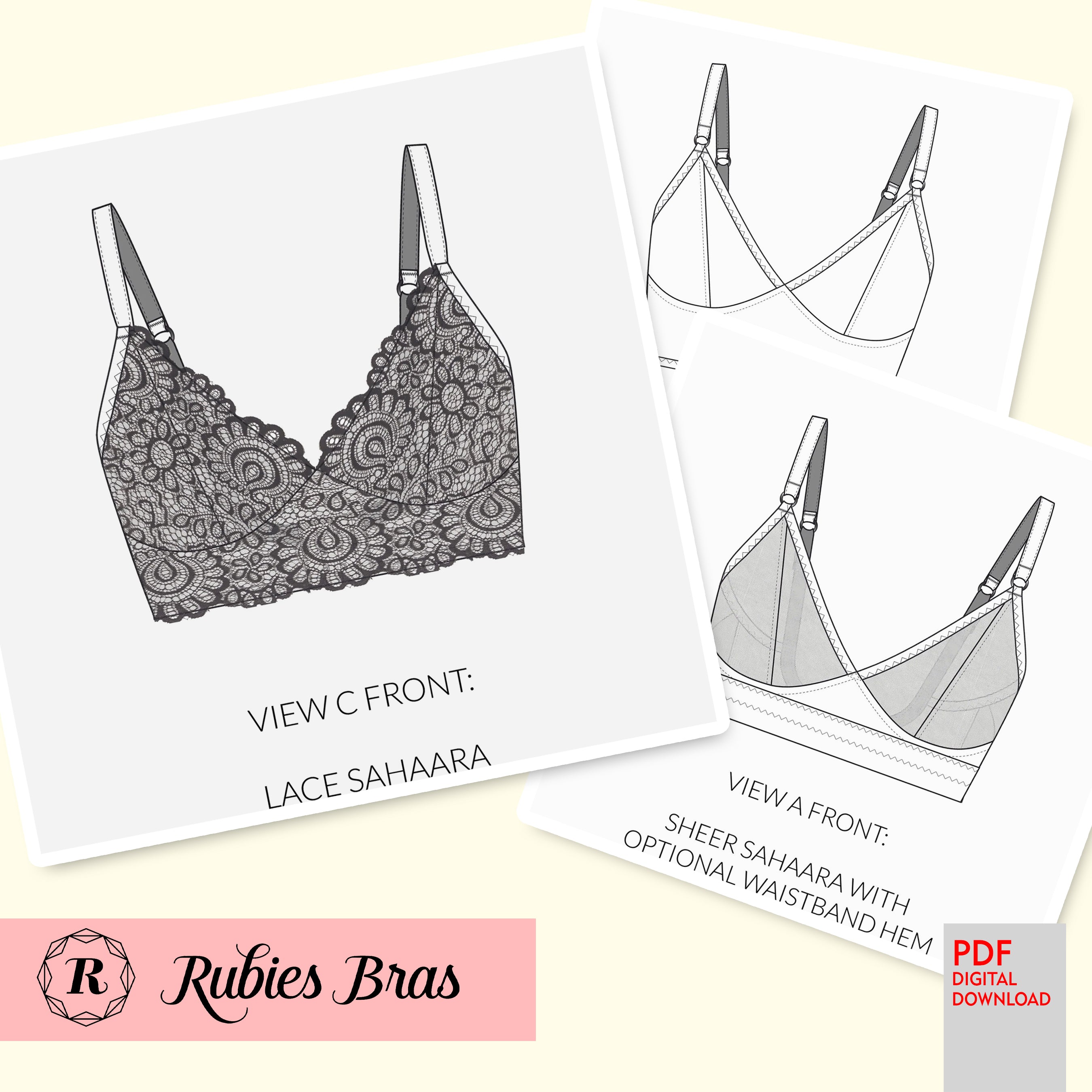 From the drawing to the making: Bralette