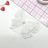 White Layered Butterfly Bow with Pearlesque Bead 3D Applique- Set of 4