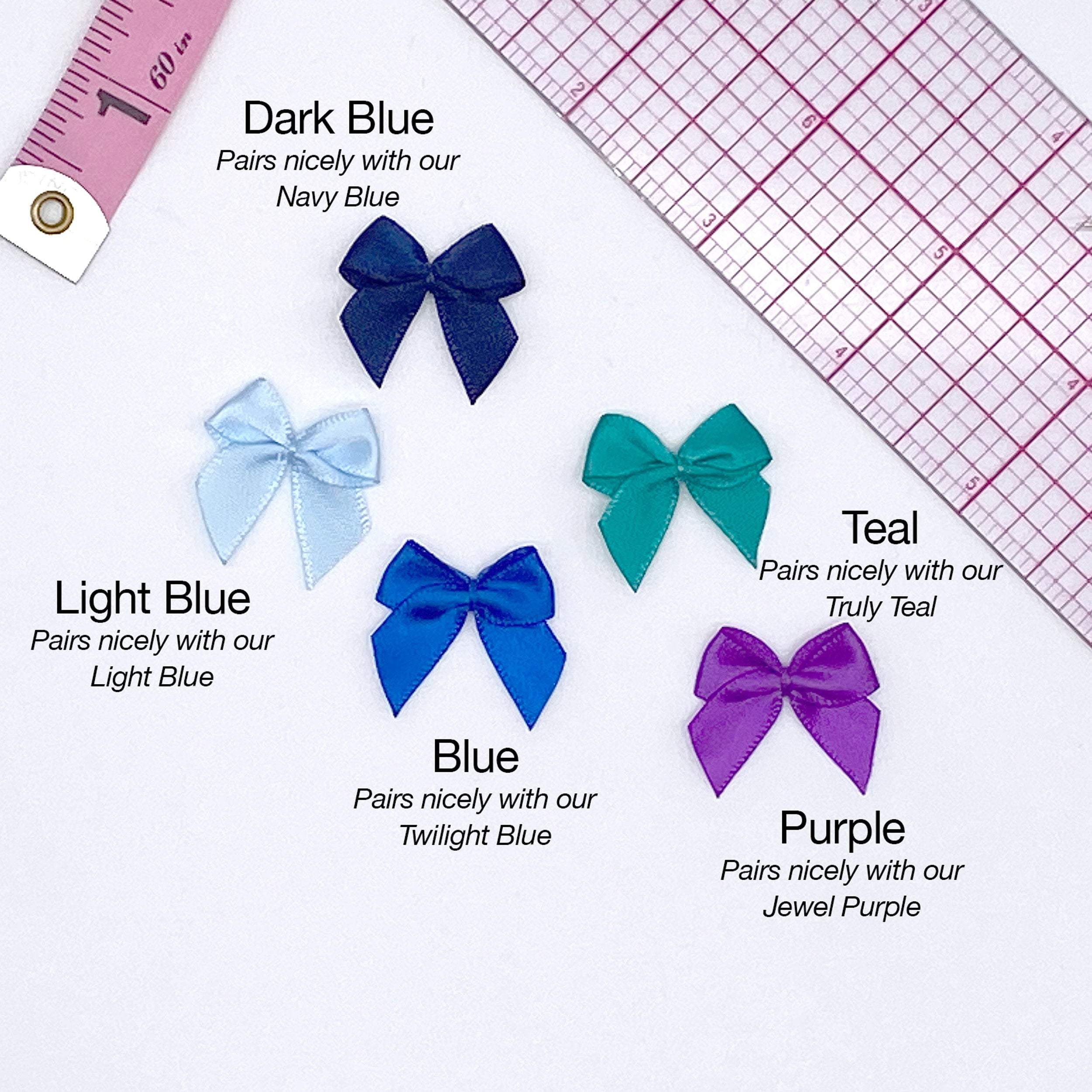 1" or 25mm Small Satin Bows in 18 Colors!- Set of 2 - Stitch Love Studio