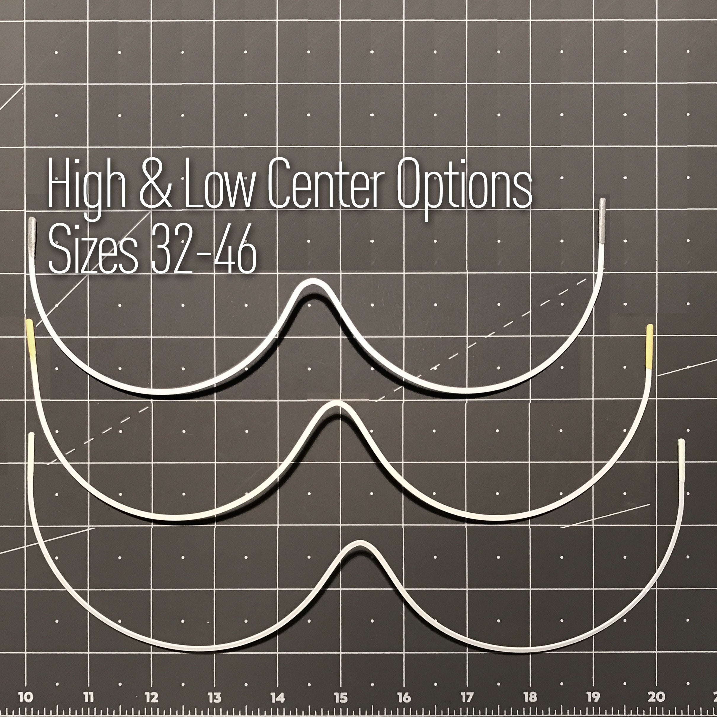 Continuous or Mono Underwire, Premium Quality Metal, Thermoplastic Coated- Low and High Center Options- Sizes 32-40 - Stitch Love Studio