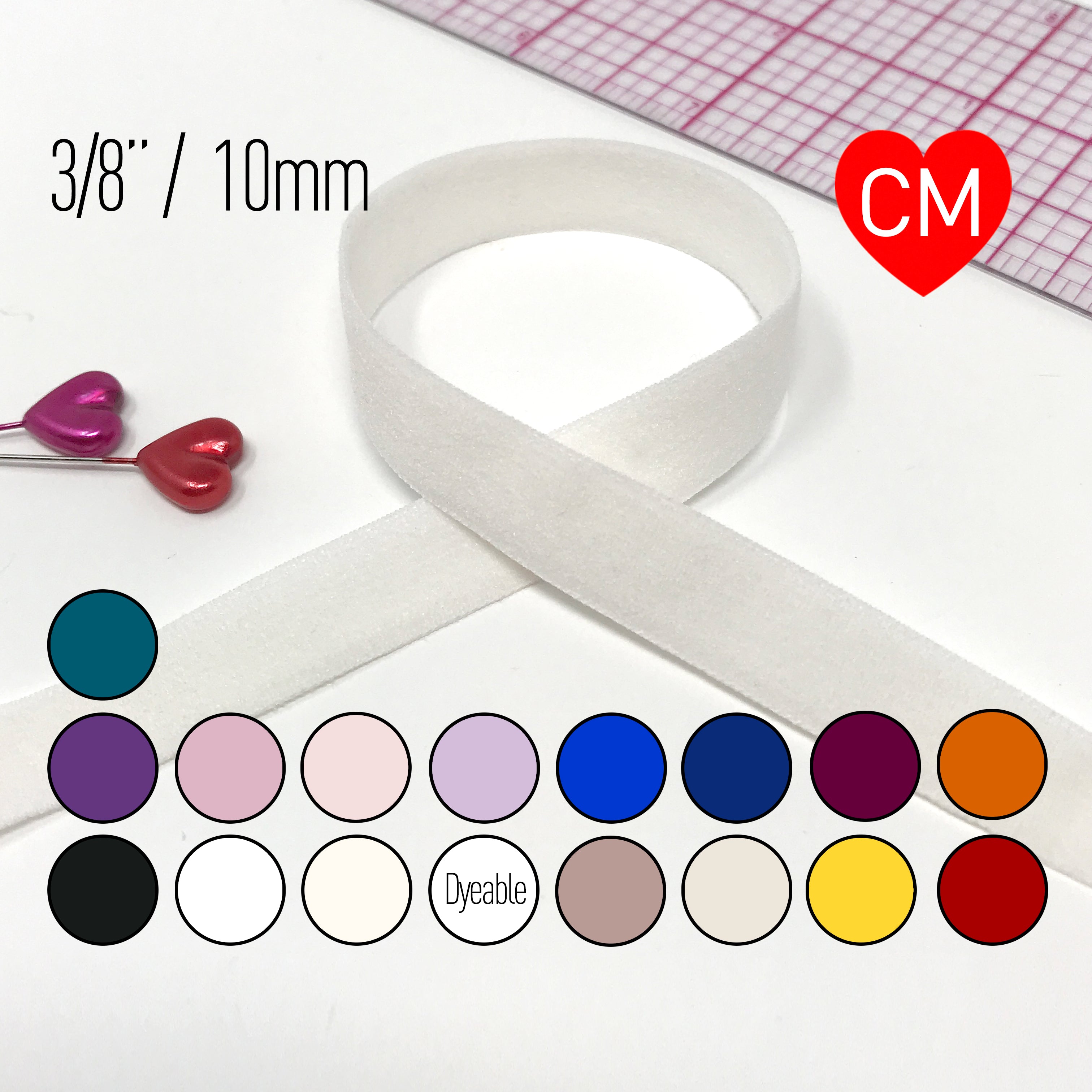 3/8” (10mm) Super Flat Soft Matte Elastic, Stretch Trim- 2 Yards - Stitch Love Studio
