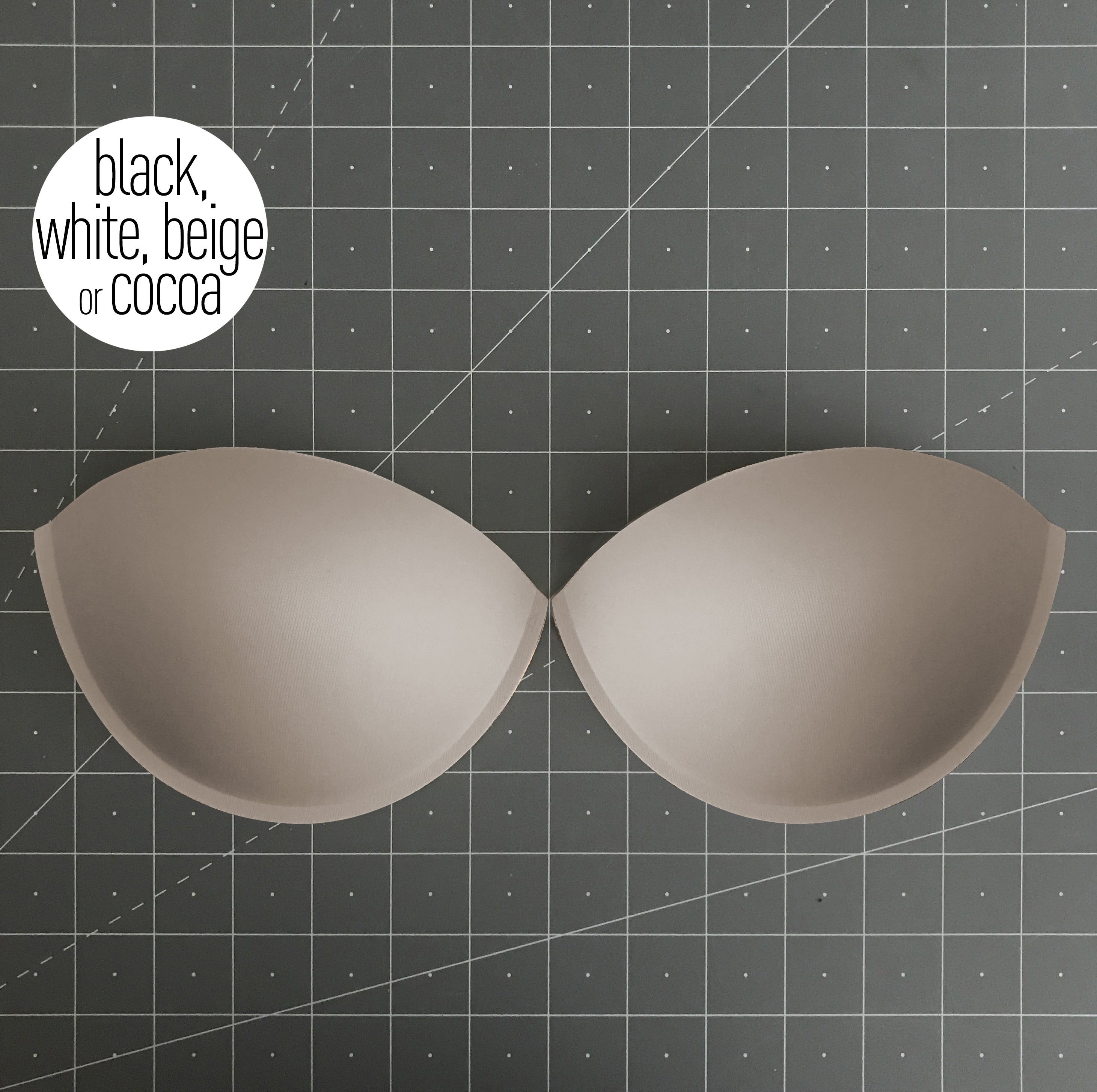Push Up Molded Bra Cups, Almond Shaped with Seam, Inserts or Sewn