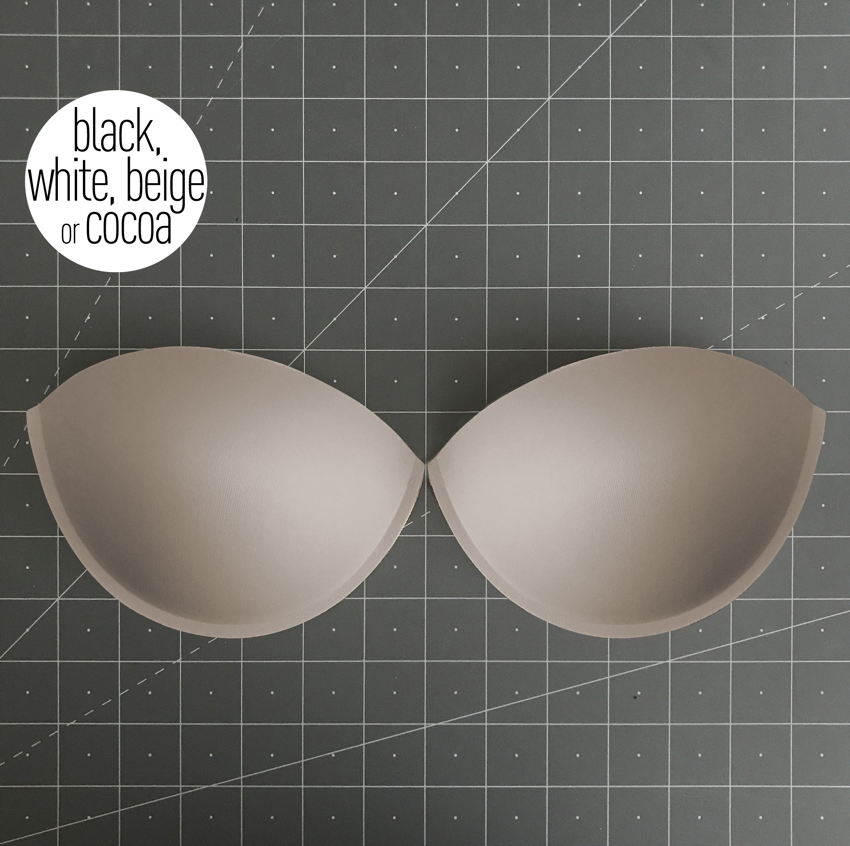 Push Up Molded Bra Cups, Almond Shaped with Seam, Inserts or Sewn In for Lingerie, Dance Costumes, Dresses or Swimwear- Sizes S, M, L, XL - Stitch Love Studio
