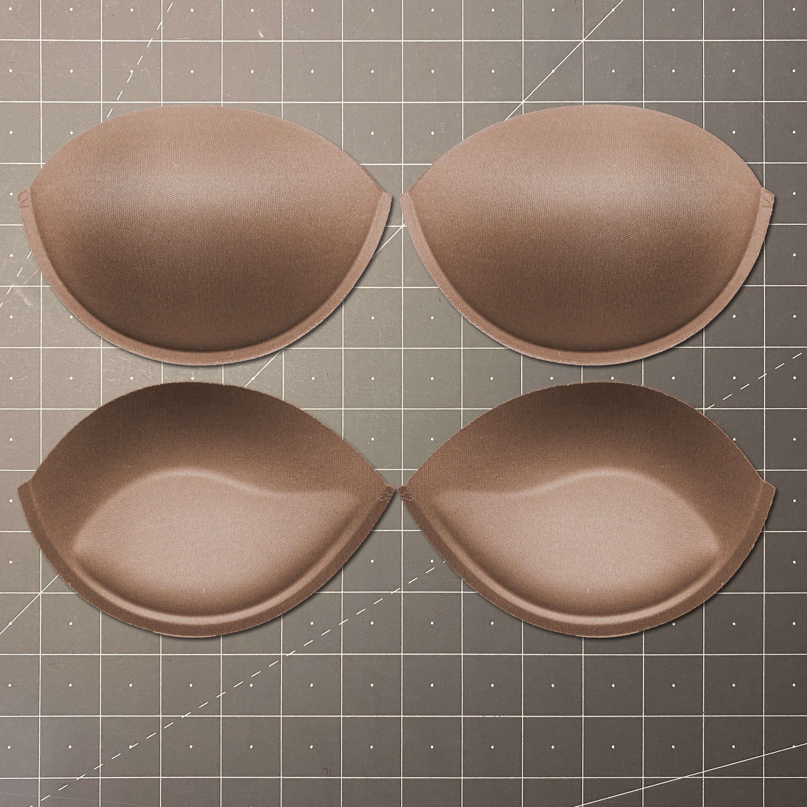 Push Up Molded Bra Cups, Almond Shaped with Seam, Inserts or Sewn In for Lingerie, Dance Costumes, Dresses or Swimwear- Sizes S, M, L, XL - Stitch Love Studio