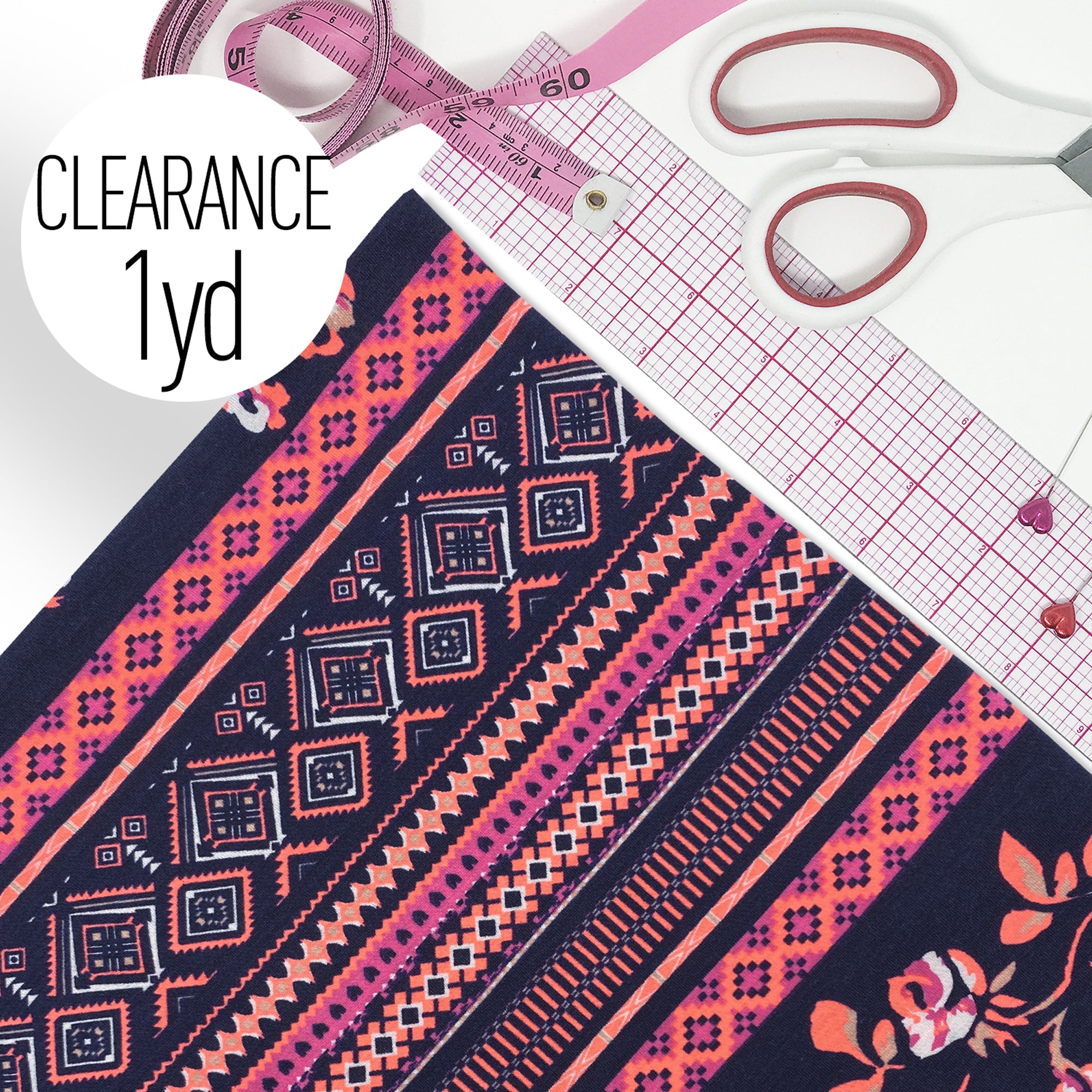 CLEARANCE- 1 YARD Cotton Rayon Spandex Knit Jersey Fabric - Stitch Love Studio