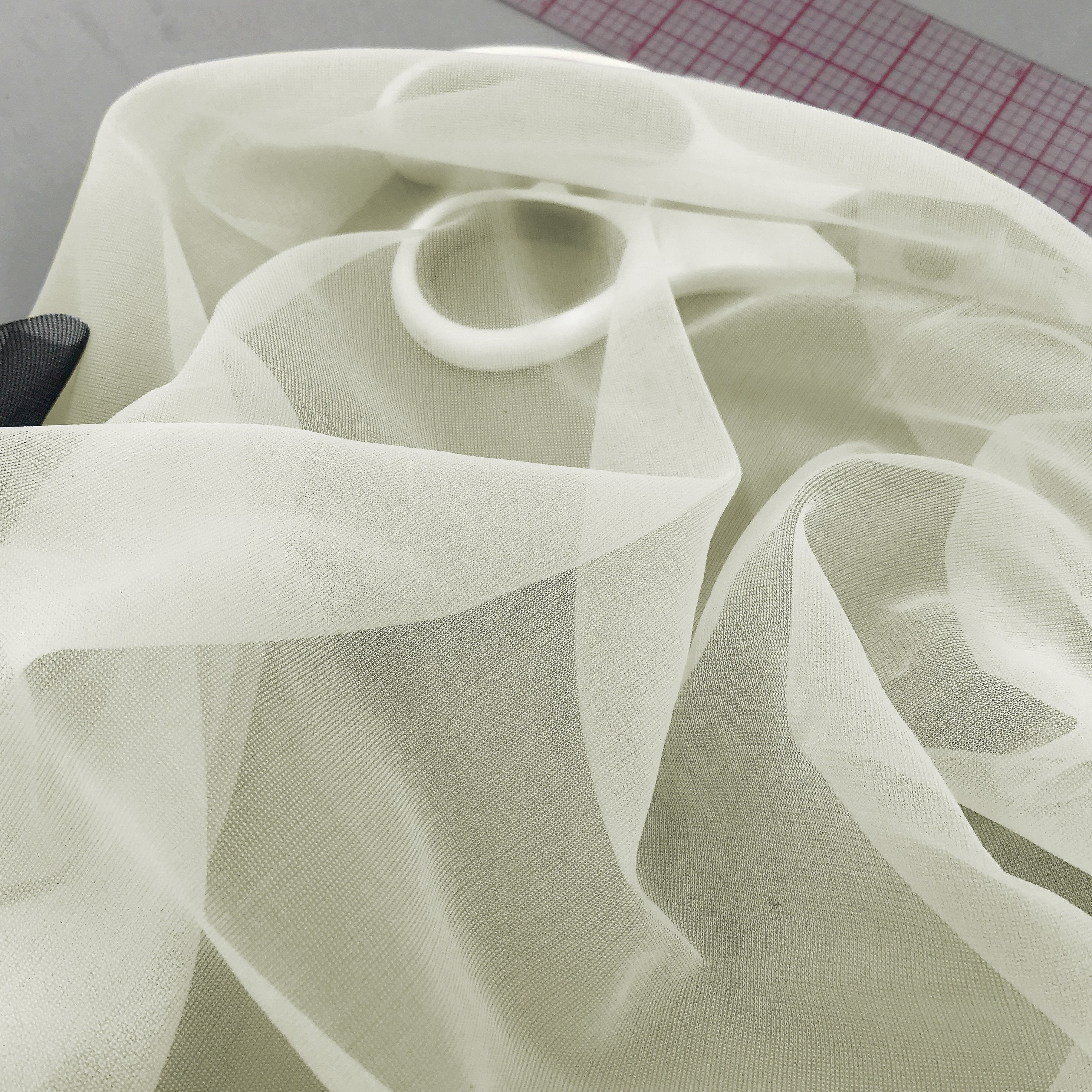 TO BE DISCONTINUED Sheer Nylon Tricot or Bra lining, low stretch- by the 1/2 Yard - Stitch Love Studio