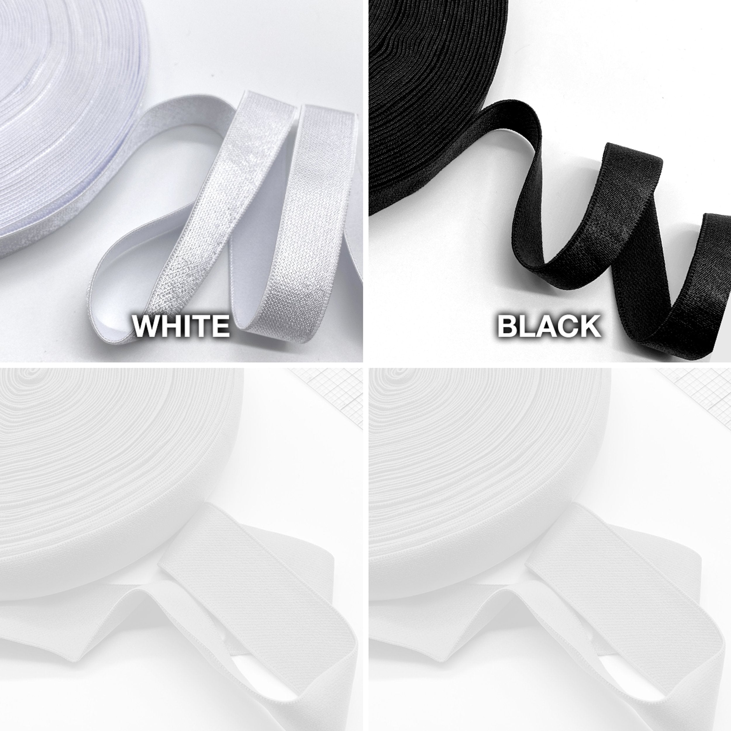 3/4" (20mm) Shiny, Plush Back Waist Elastic- 2 Yards - Stitch Love Studio