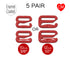 CLEARANCE- 5 Pair of Bra Strap Slider G Hooks in Enamel Coated Regal Red for Swimwear or Bra making- 3/8" or 1/2" - Stitch Love Studio