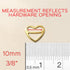 3/8" (10mm), 1/2" (12mm), 5/8" (15mm) Metal Heart-Shaped Bra Strap Sliders- Set of 2 - Stitch Love Studio