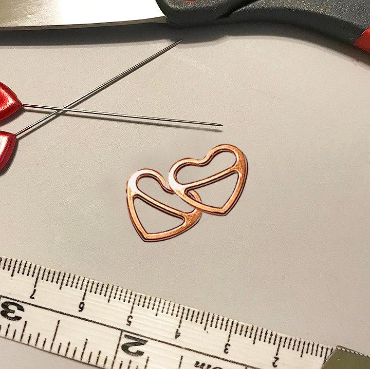 3/8" (10mm), 1/2" (12mm), 5/8" (15mm) Metal Heart-Shaped Bra Strap Sliders- Set of 2 - Stitch Love Studio