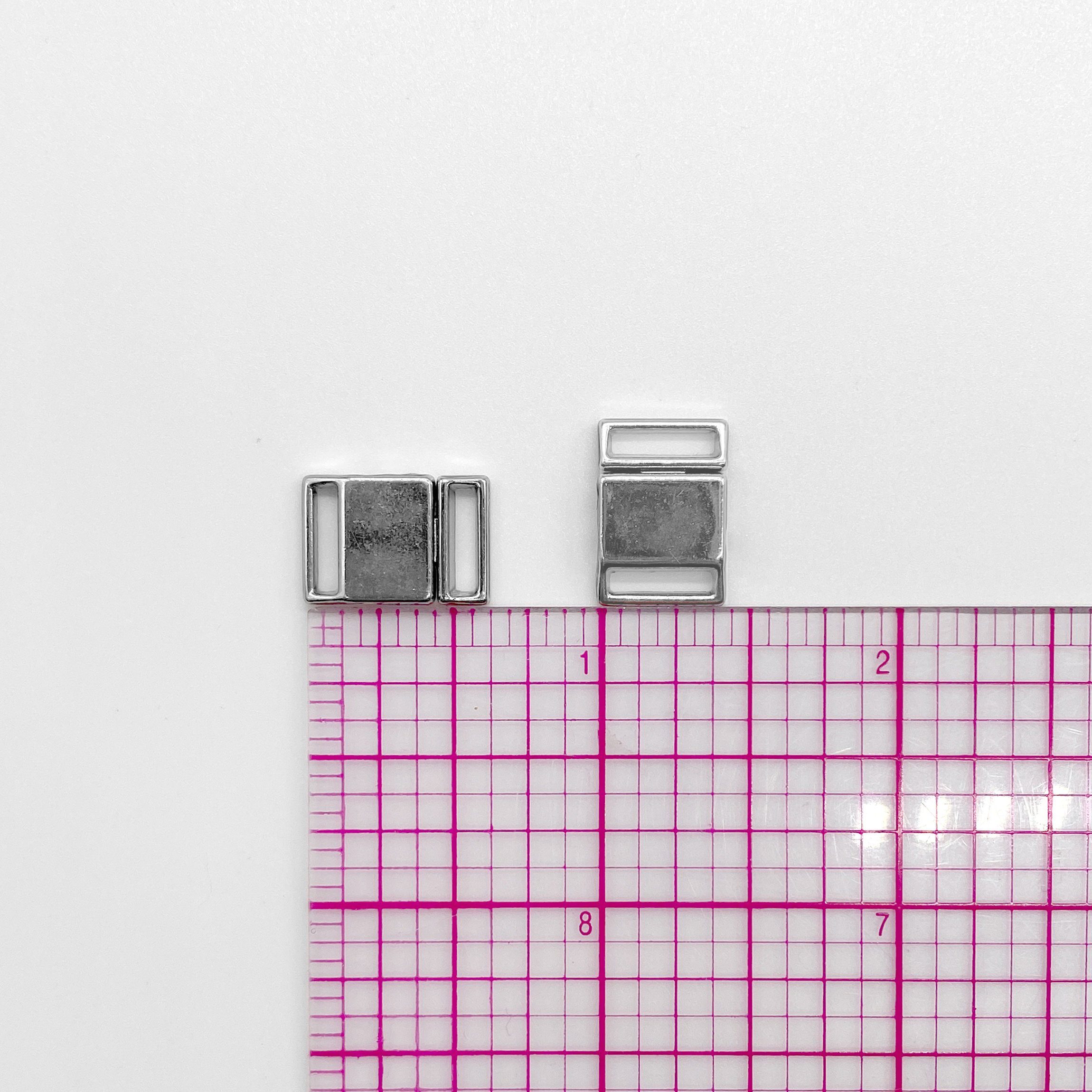 3/8" (9 mm) Metal Front Closures in Silver for Bra, for Swimwear or Lingerie - Stitch Love Studio