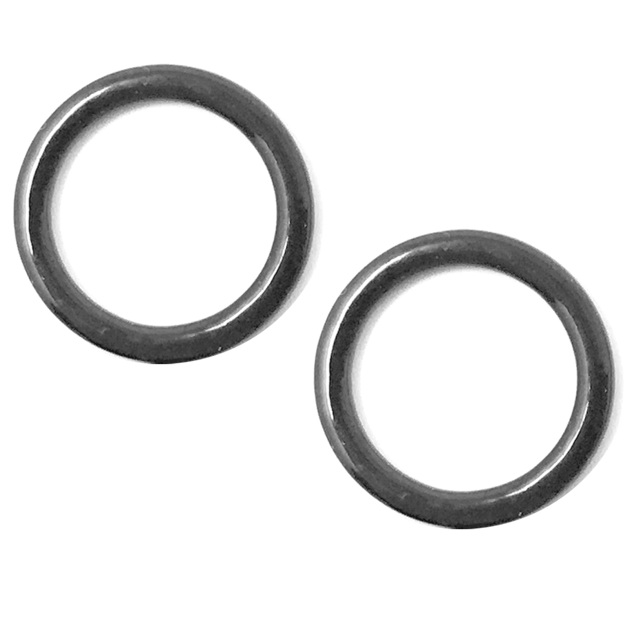 Set of 2 Rings OR 2 Sliders Bra Strap Sliders in Charcoal Grey- 3/8" (10mm) - Stitch Love Studio