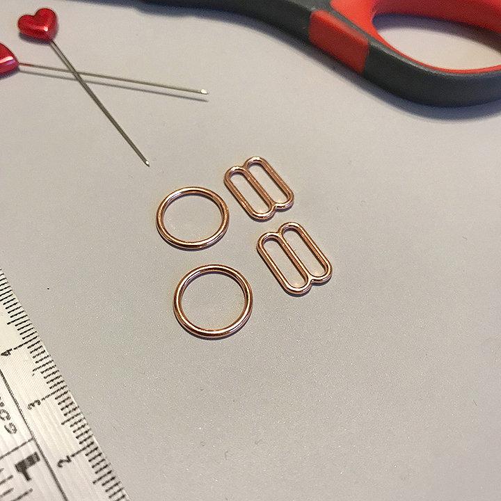 Set of 2 Rings OR 2 Sliders in Rose Gold– 1/4" (6mm), 3/8" (10mm), 1/2" (12mm), 5/8" (15mm), 3/4" (20mm) - Stitch Love Studio