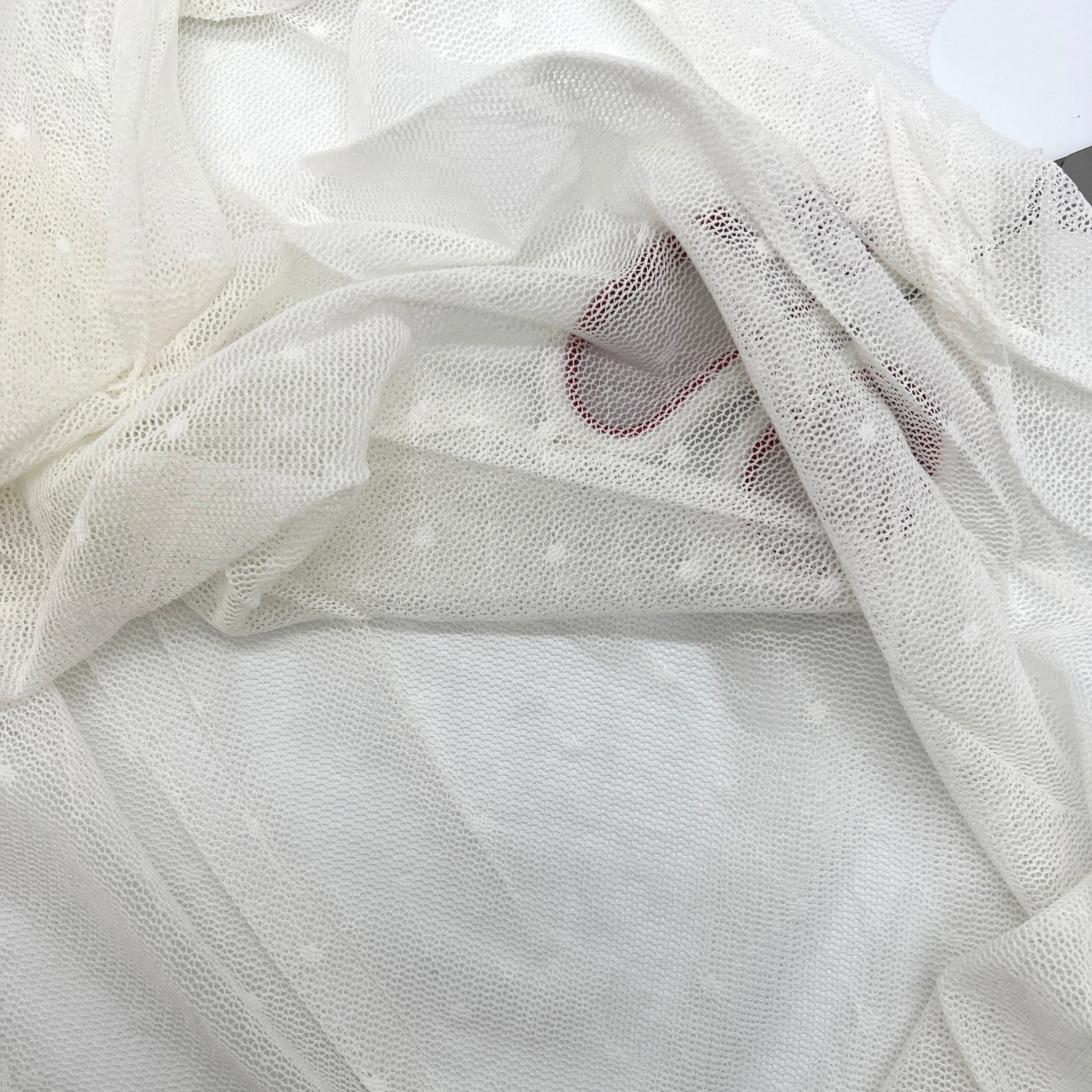 Dot Stretch Mesh Fabric, by the 1/2 Yard, Lightweight Power Mesh, High Quality - Stitch Love Studio