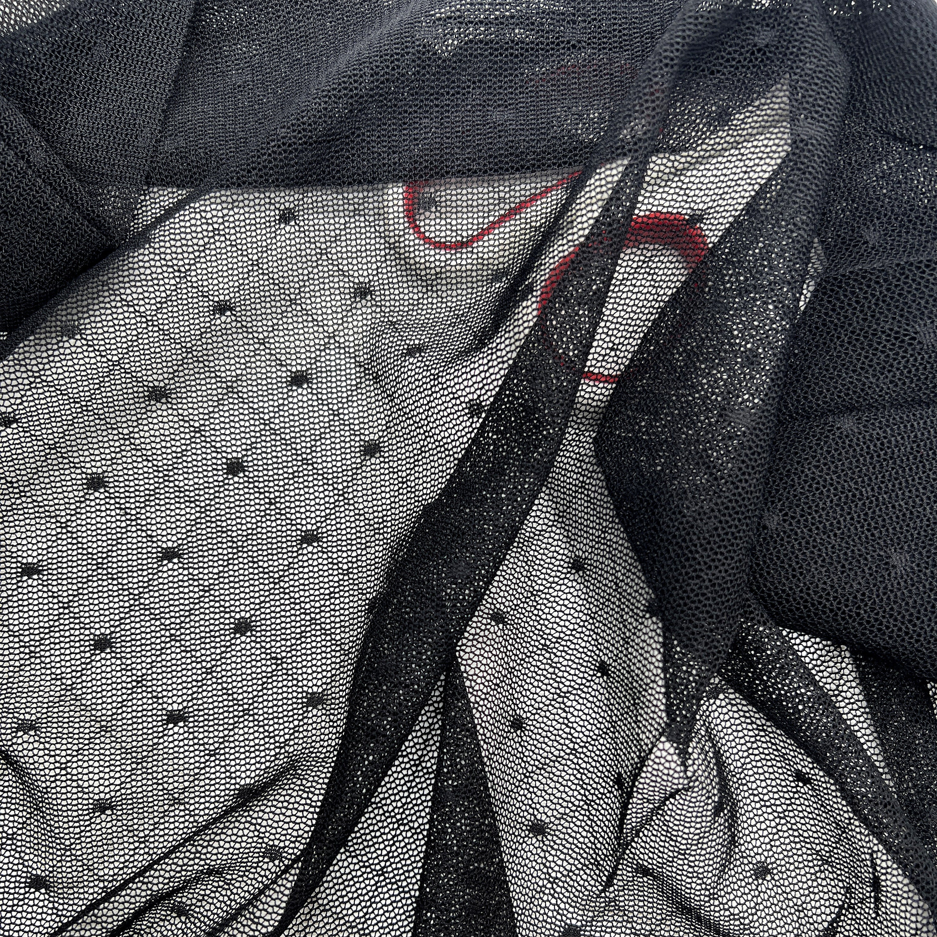 Dot Stretch Mesh Fabric, by the 1/2 Yard, Lightweight Power Mesh, High Quality - Stitch Love Studio