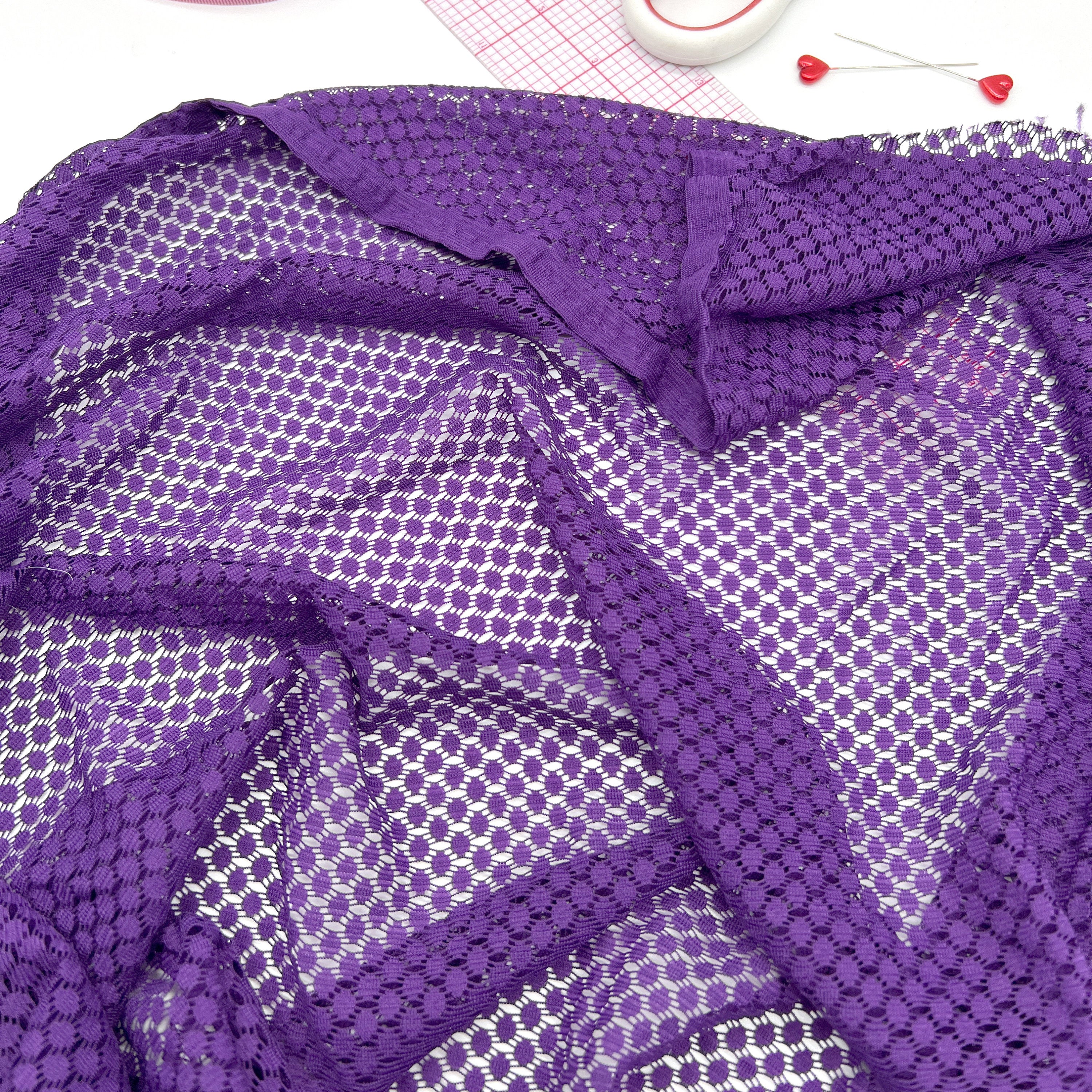 Geometric Stretch Mesh Fabric, by the 1/2 Yard, Lightweight Power Mesh, High Quality - Stitch Love Studio