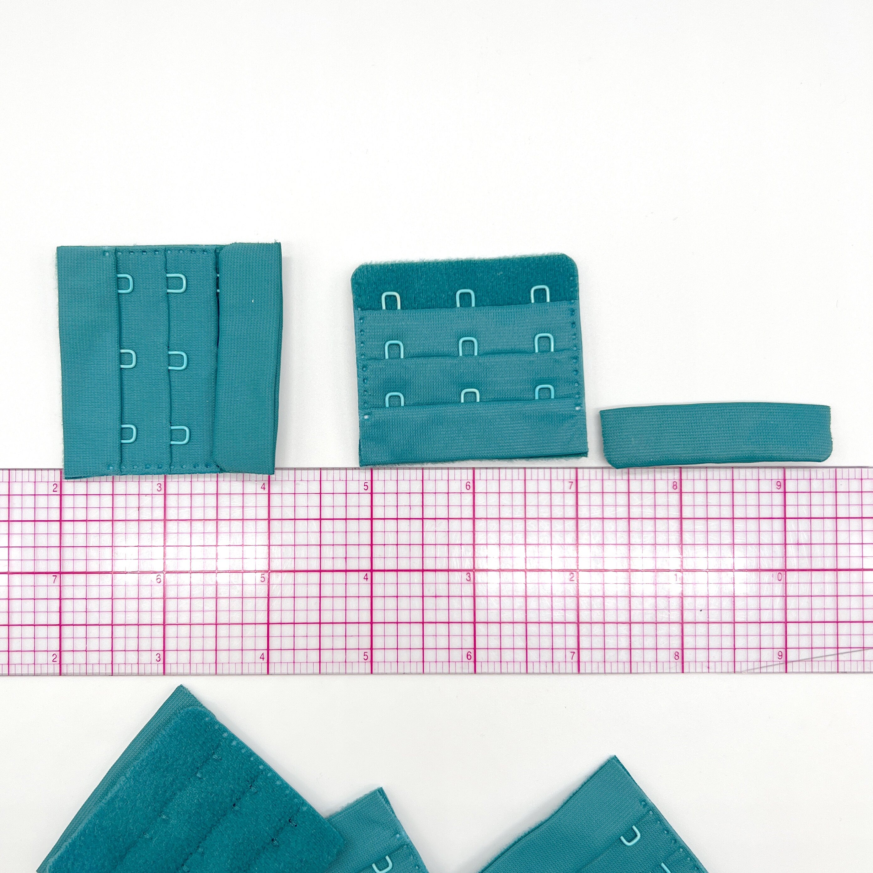 CLEARANCE Set of 5– 3x3 Teal Hook and Eyes for Bra and Bralette Making - Stitch Love Studio