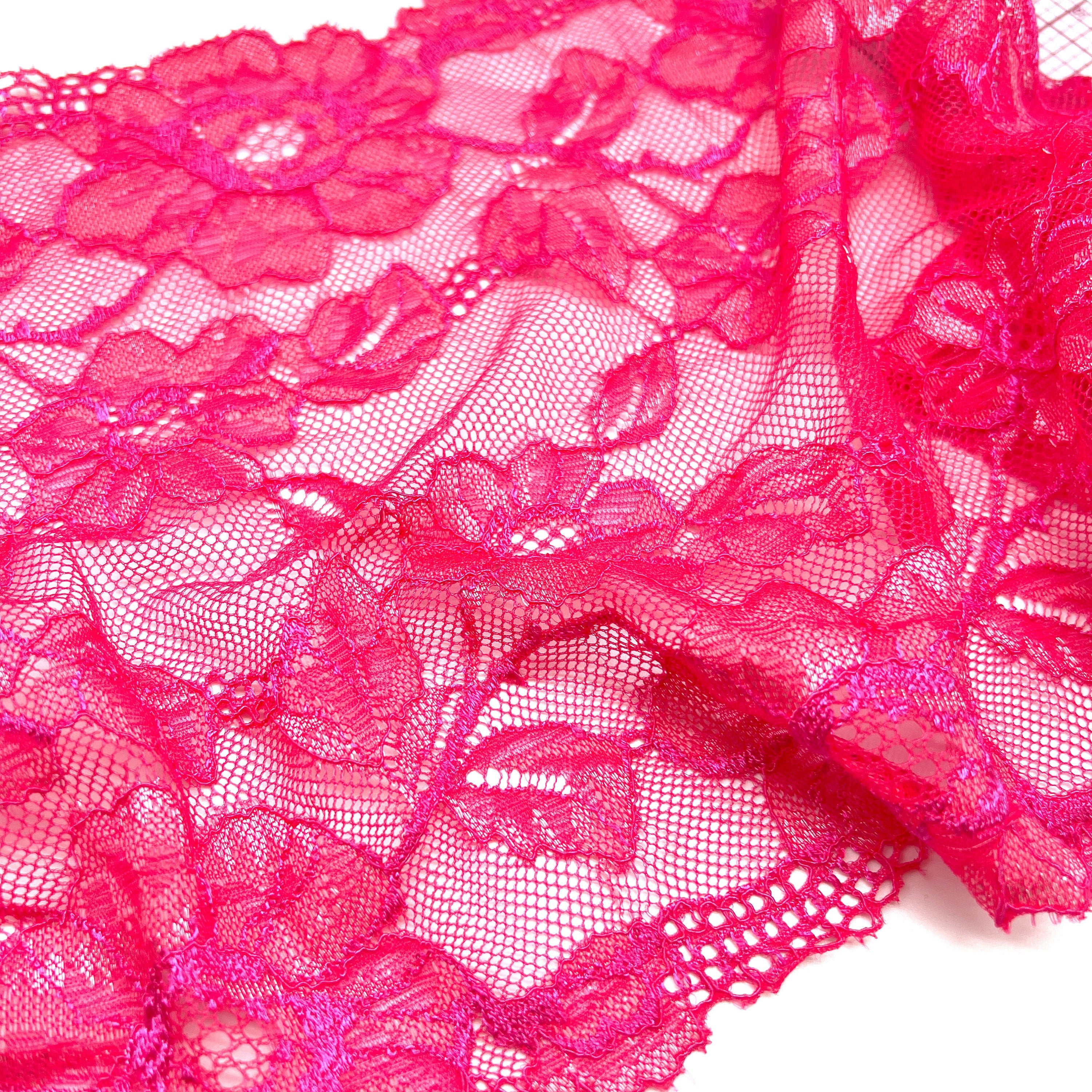 9" (23cm) Stretch Lace, Soft, High Quality in Beige, Pink, Turquoise and Gray- by the 1 yard - Stitch Love Studio