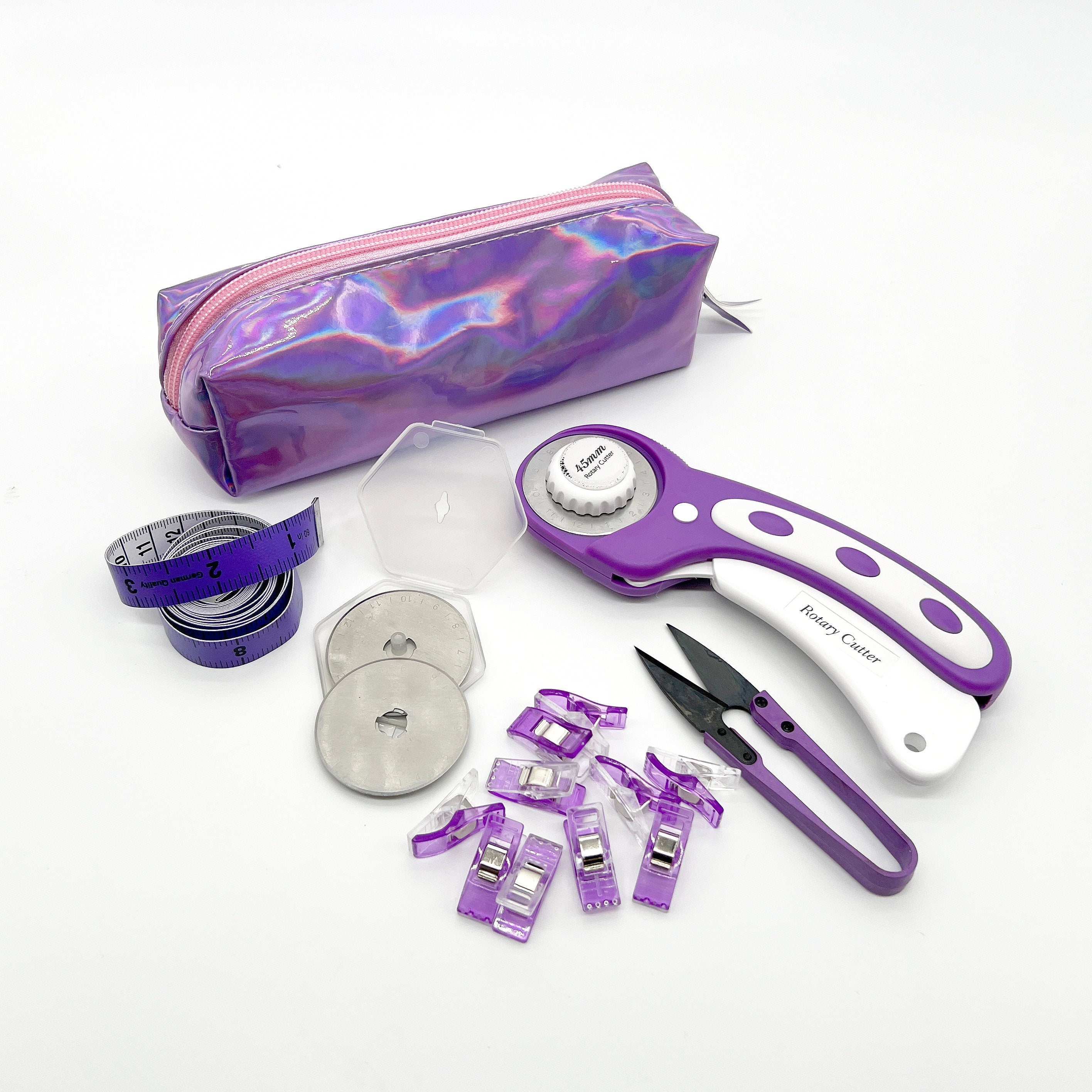Rotary cutter 45mm, purple, with 5 pcs replacement blades - TEXI 4106 -  Strima