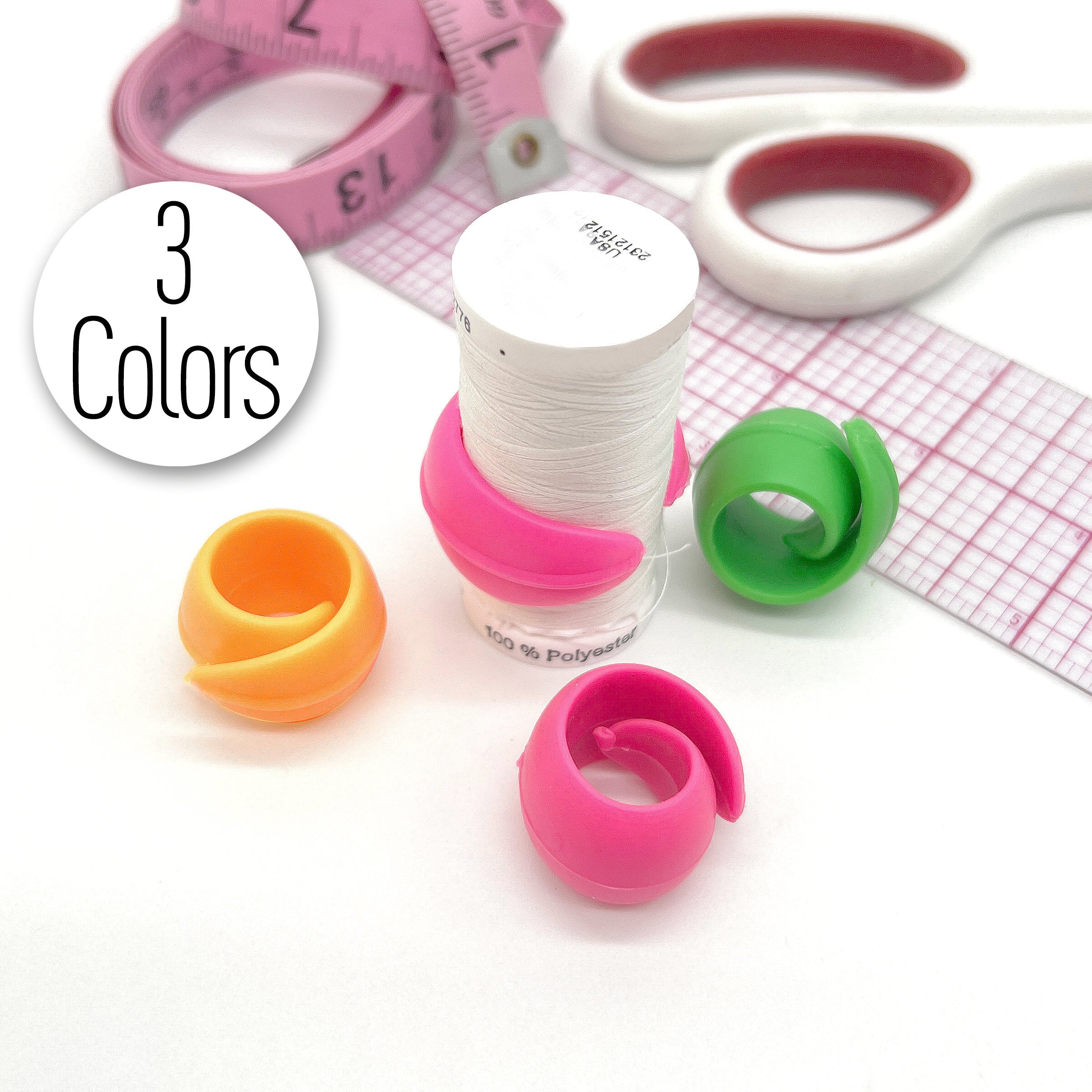 Set of 5 Silicone Spool Holder Bobbin Clamps in 3 colors - Stitch Love Studio
