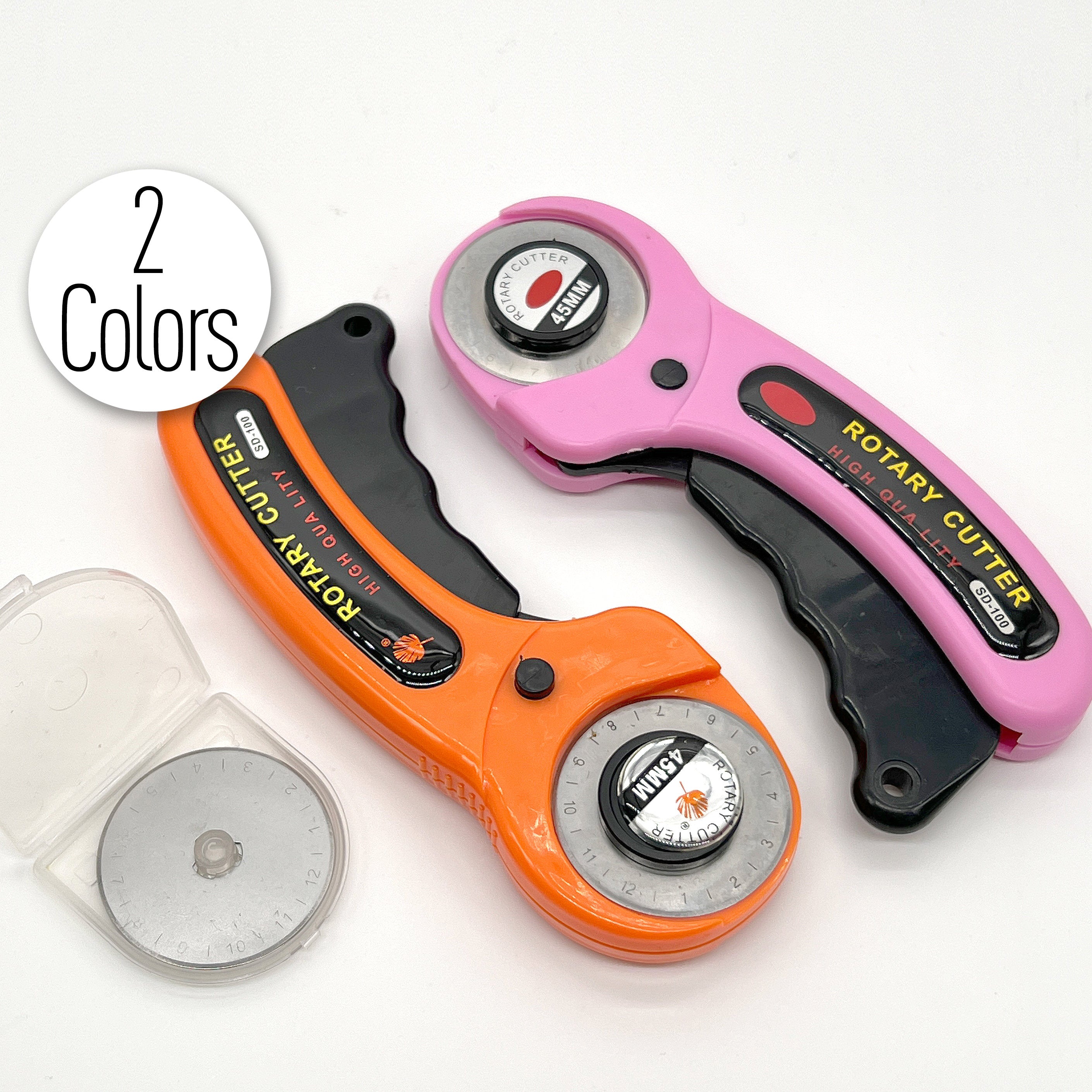 Pink 45mm Sewing & Quilting Rotary Cutter Set With Blades