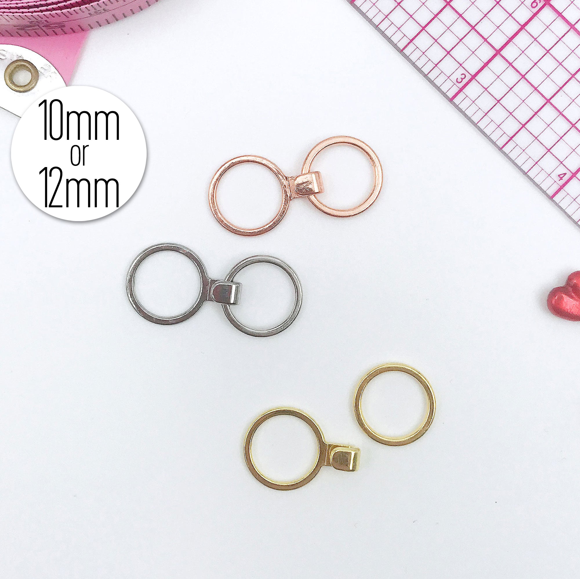 1/2 (12mm) or 3/8 (10mm) J-Hook with ring Set, Converts Bra into