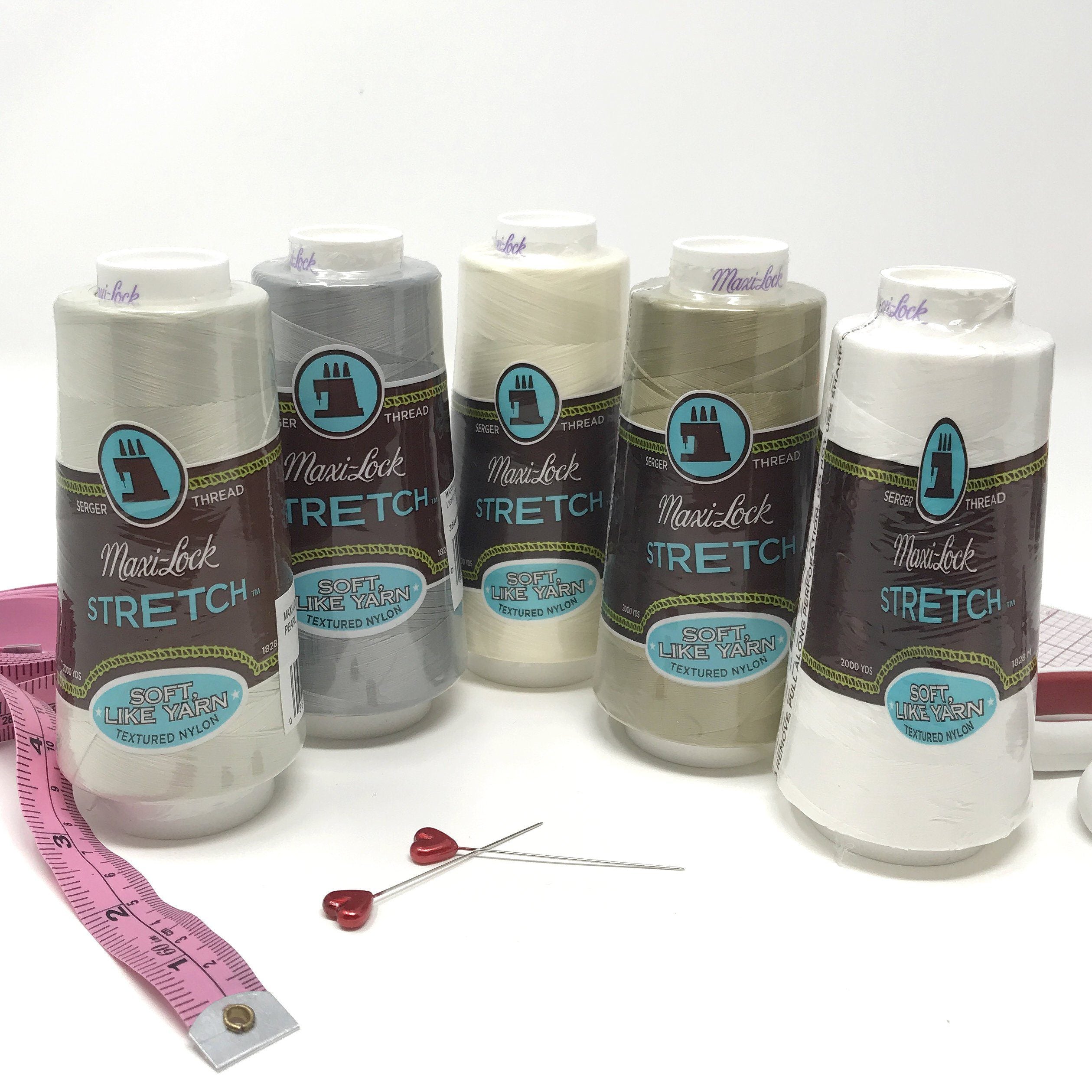 Stretch Thread Textured Nylon Thread for Bobbin or Looper. Maxi-Lock, 2000 Yards - Stitch Love Studio