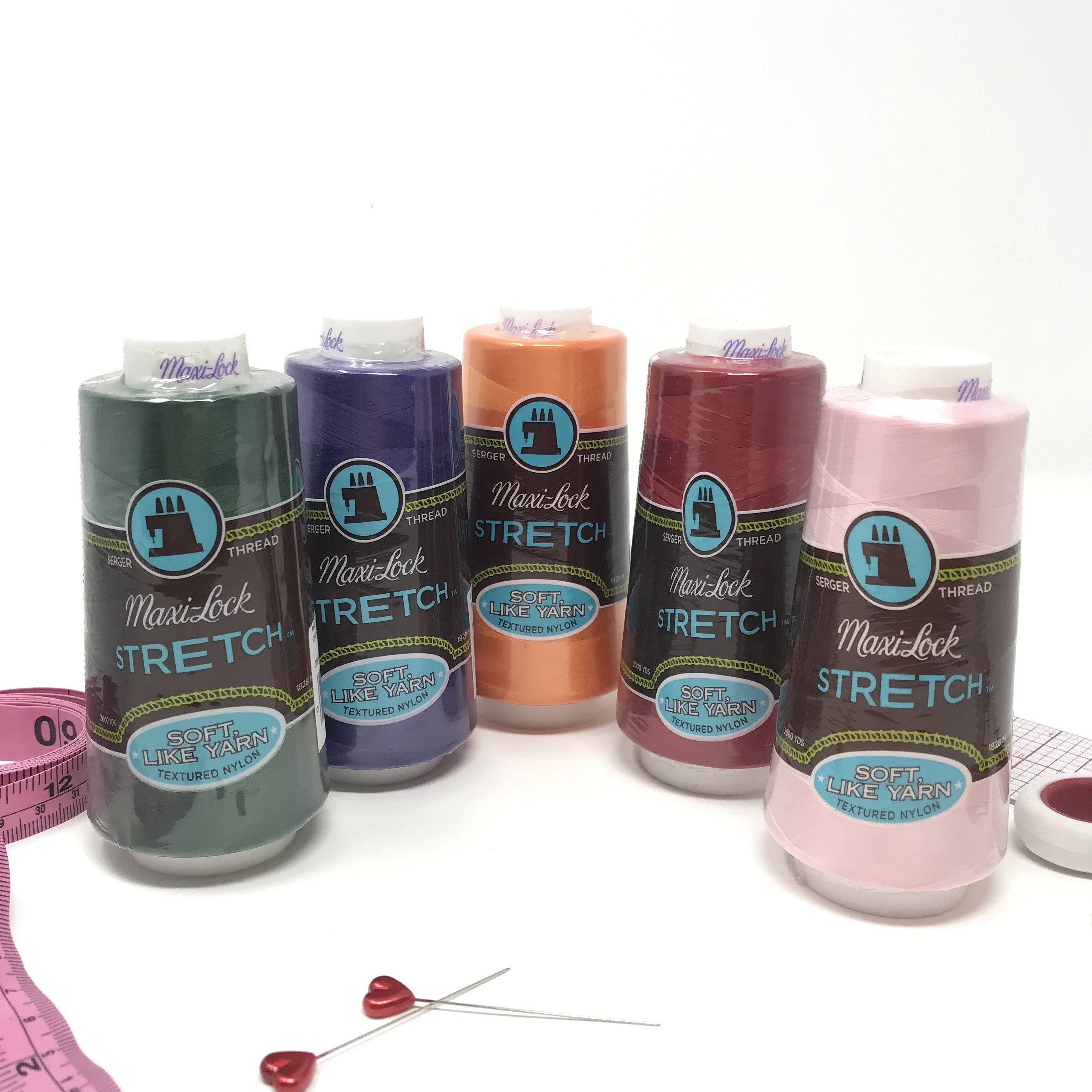 Stretch Thread Textured Nylon Thread for Bobbin or Looper. Maxi-Lock, 2000 Yards - Stitch Love Studio