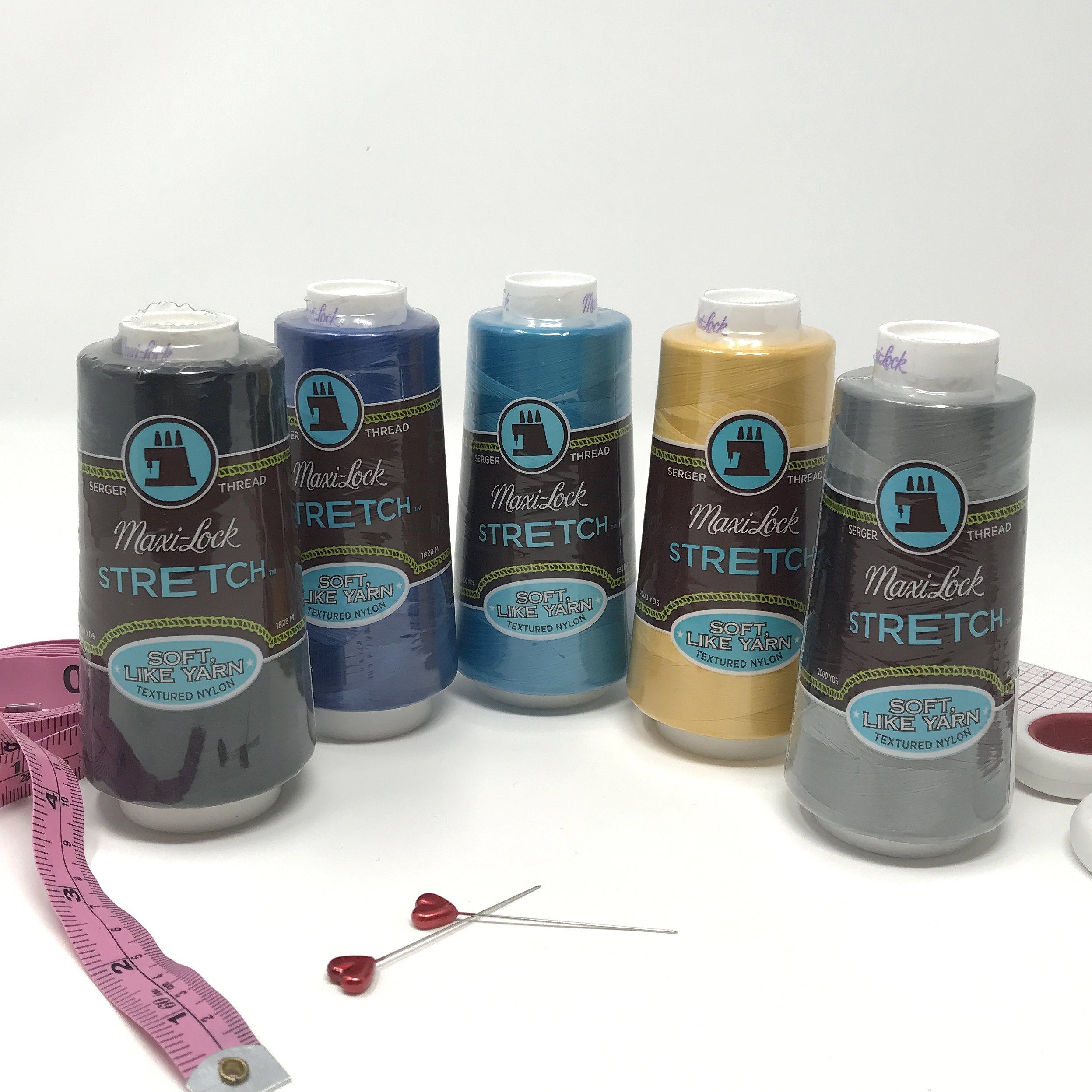 Stretch Thread Textured Nylon Thread for Bobbin or Looper. Maxi-Lock, 2000 Yards - Stitch Love Studio