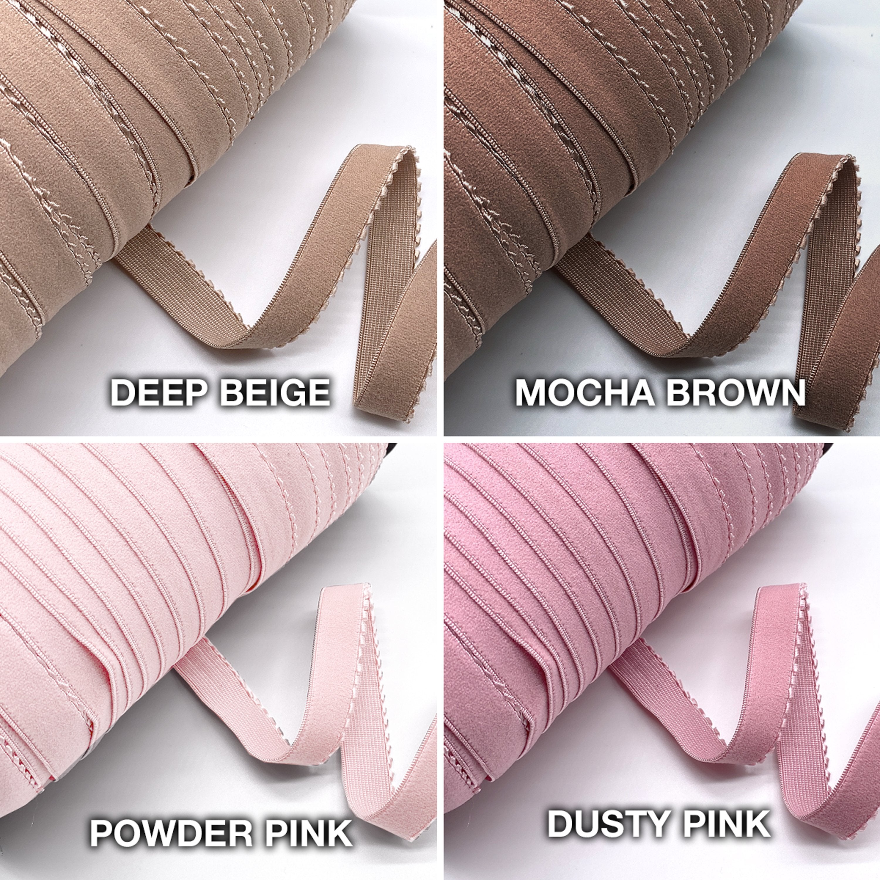 3/8" (10mm) Picot Elastic, Soft, Plush Back- 2 Yards - Stitch Love Studio