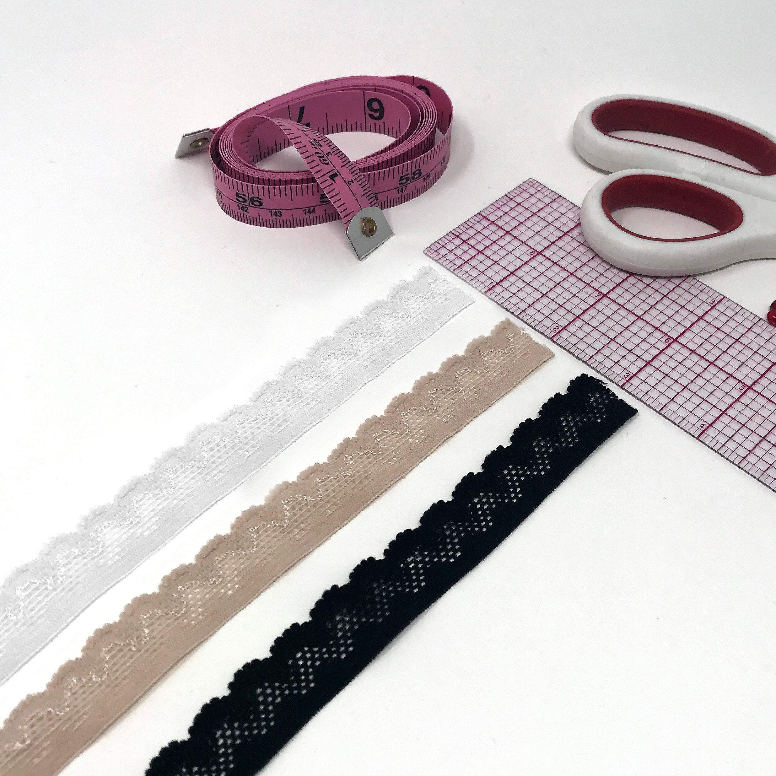 CLEARANCE- 5/8" (16mm) Crochet Style Stretch Trim, Decorative Elastic, Narrow Lace- 10 yards - Stitch Love Studio