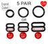 CLEARANCE- 5 Pair of Rings OR Sliders Bra Strap Sliders in Black Enamel for Bra making or Swimwear - 1/4"/6mm, 3/8"/10mm, 1/2"/12mm - Stitch Love Studio