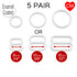 CLEARANCE- 5 Pair of Rings OR Sliders White Enamel for Bra making or Swimwear - 1/4"/6mm, 3/8"/10mm, 1/2"/12mm - Stitch Love Studio