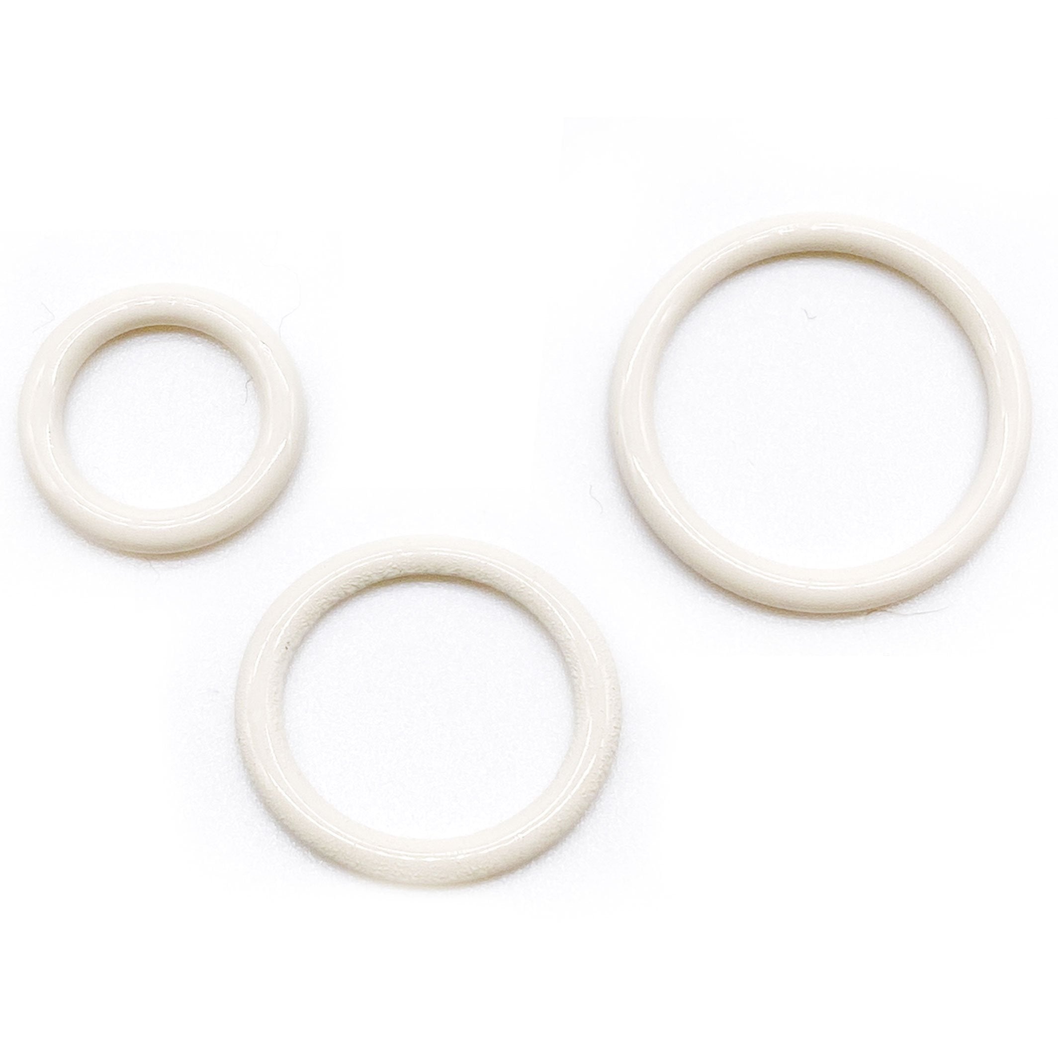 CLEARANCE- 5 Pair of Rings OR Sliders Bra Strap Sliders in Elegant Ivory for Bra making or Swimwear - 1/4"/6mm, 3/8"/10mm, 1/2"/12mm - Stitch Love Studio