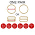 Set of 2 Rings OR 2 Sliders in Gold– 1/4" (6mm), 3/8" (10mm), 1/2" (12mm), 5/8" (15mm), 3/4" (20mm), 1" (25mm) - Stitch Love Studio