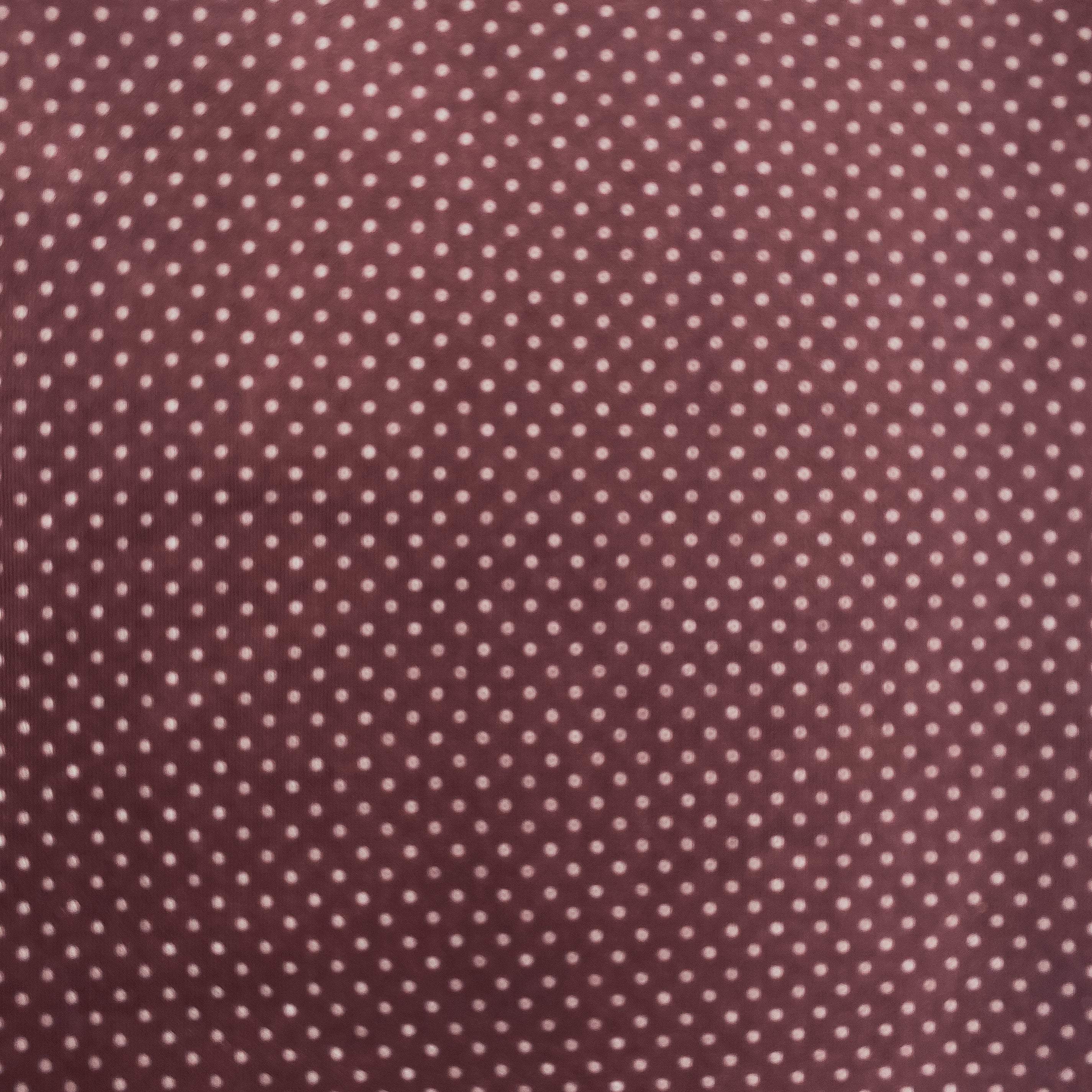 Stretch Tricot Fabric lightweight, Ivory Mini Dot print on Chocolate Background- by the 1/2 Yard - Stitch Love Studio