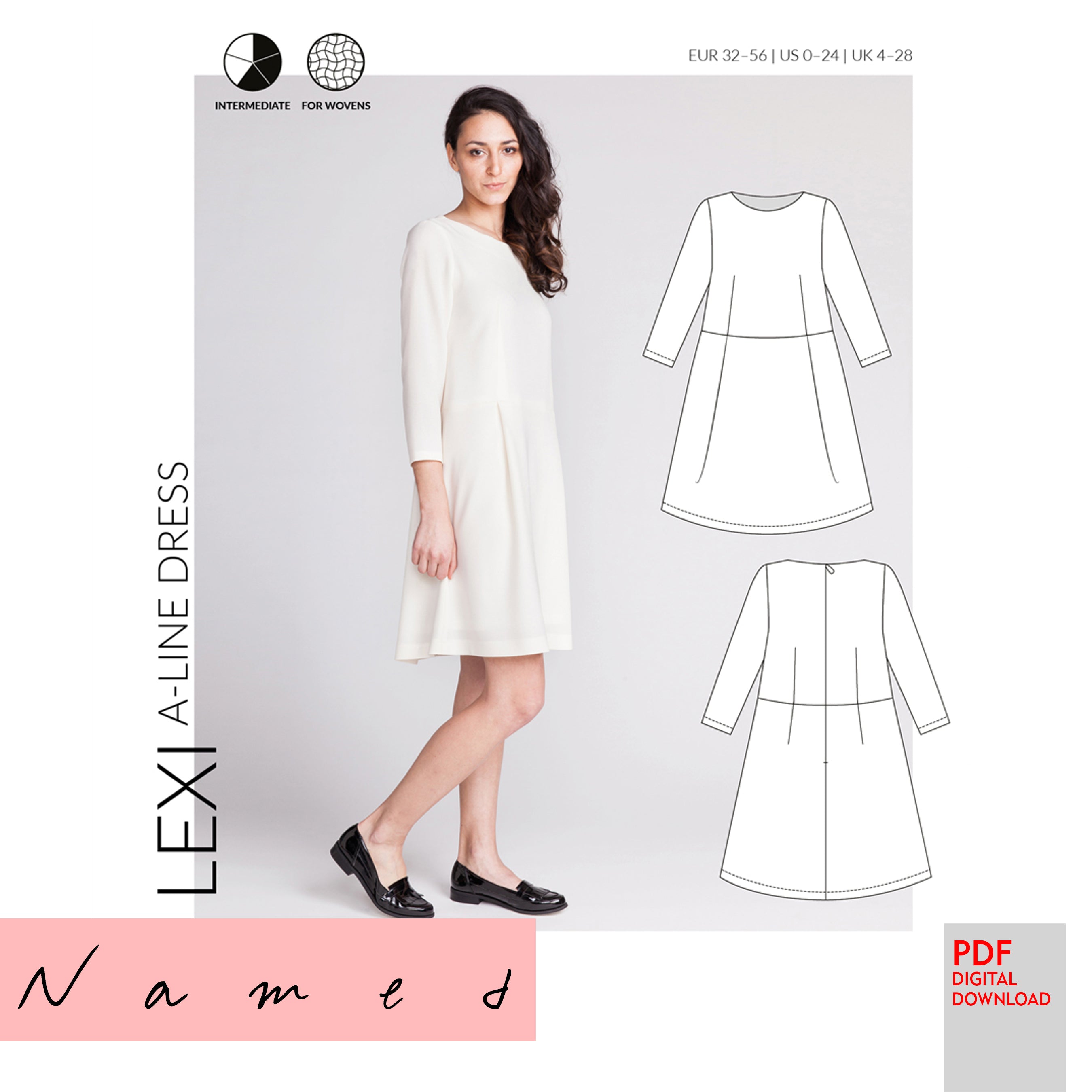 PDF Named Clothing Pattern- Lexi A-Line Dress