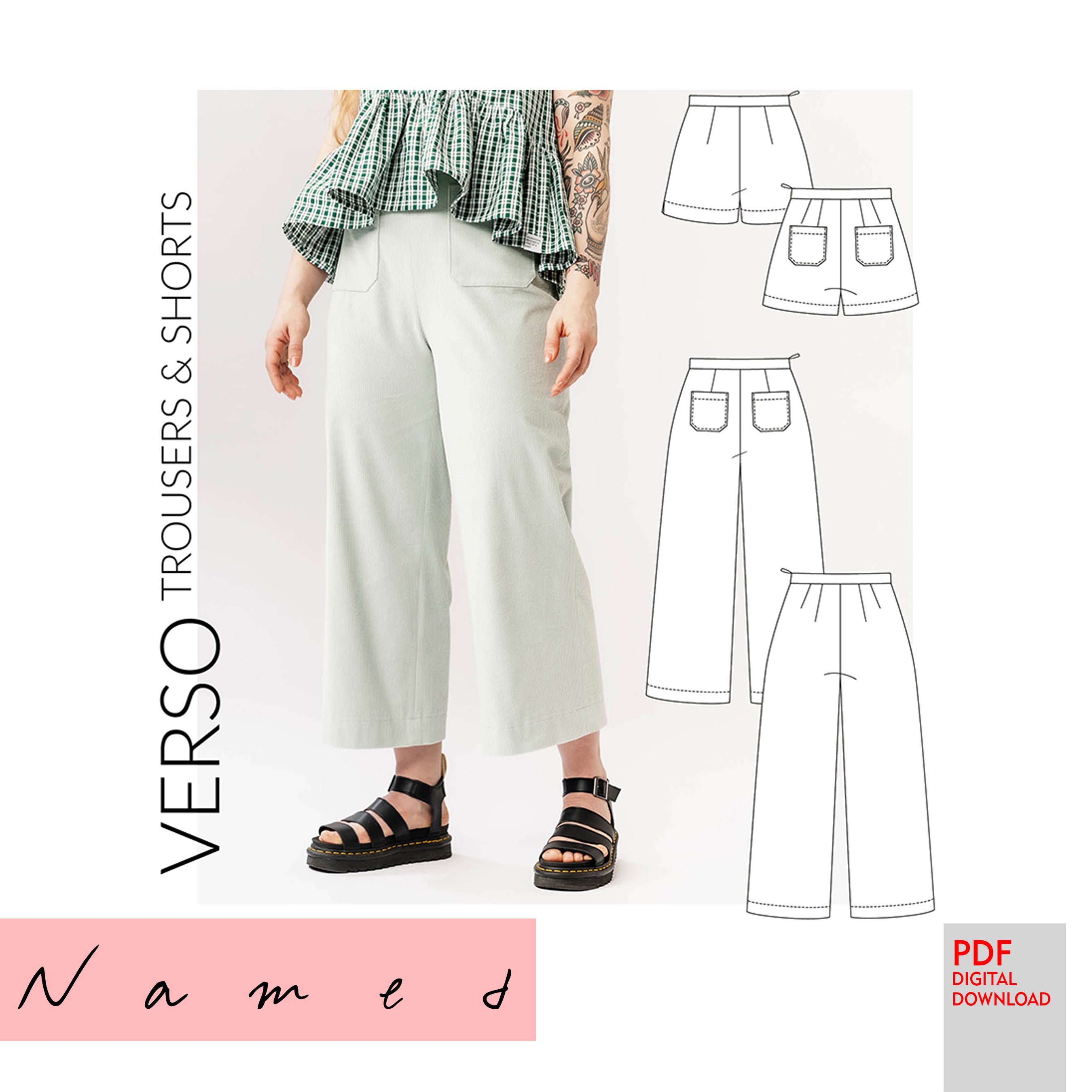 PDF Named Clothing Pattern- Verso Trousers & Shorts