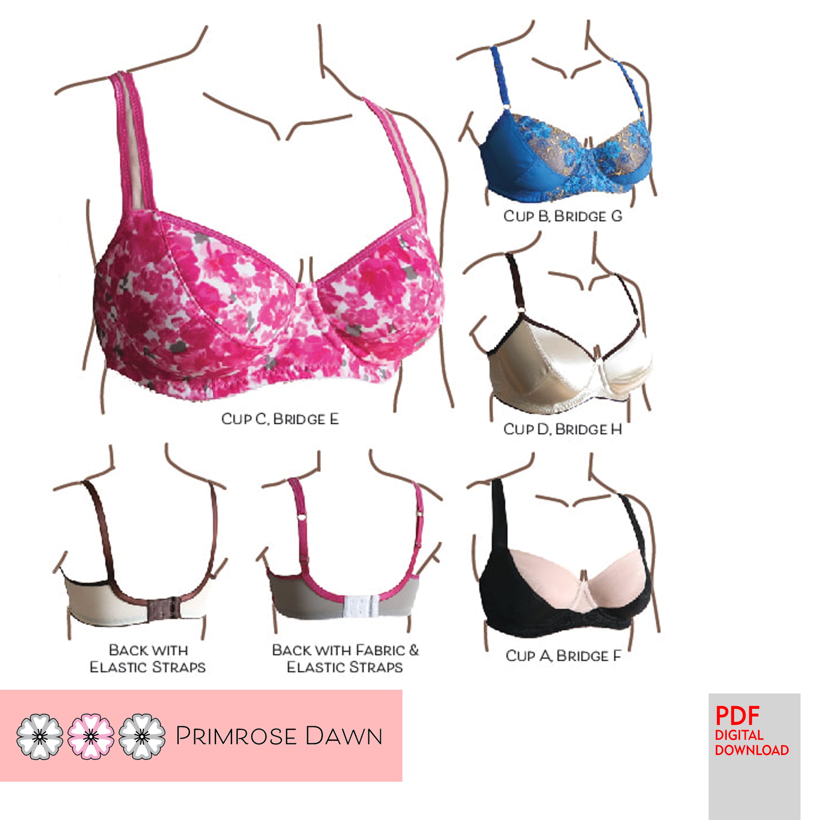 PDF Primrose Dawn Sewing Pattern- Desiree Bra - Stitch Love Studio