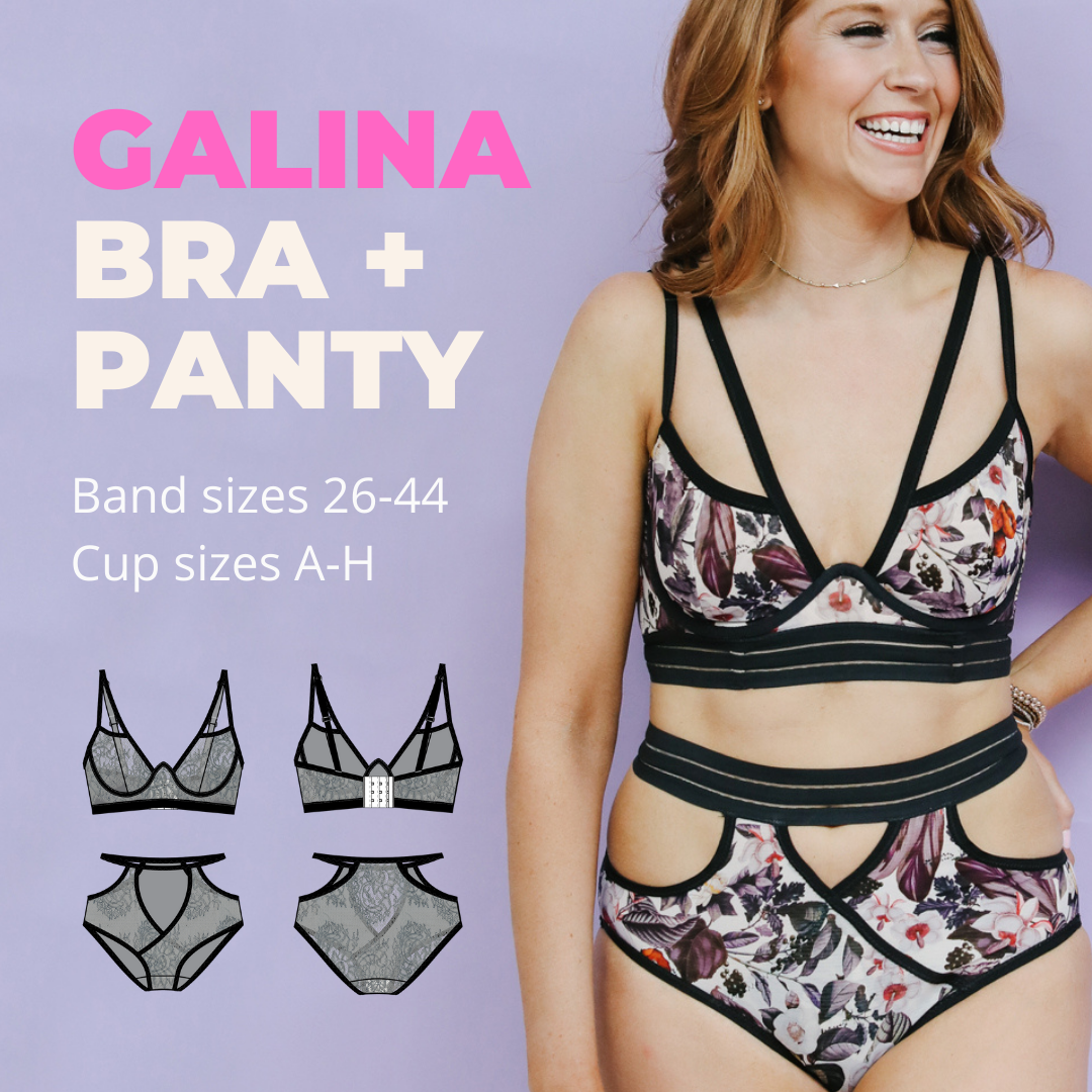 PDF Madalynne Sewing Pattern- Galina Monowire Bra and Panty