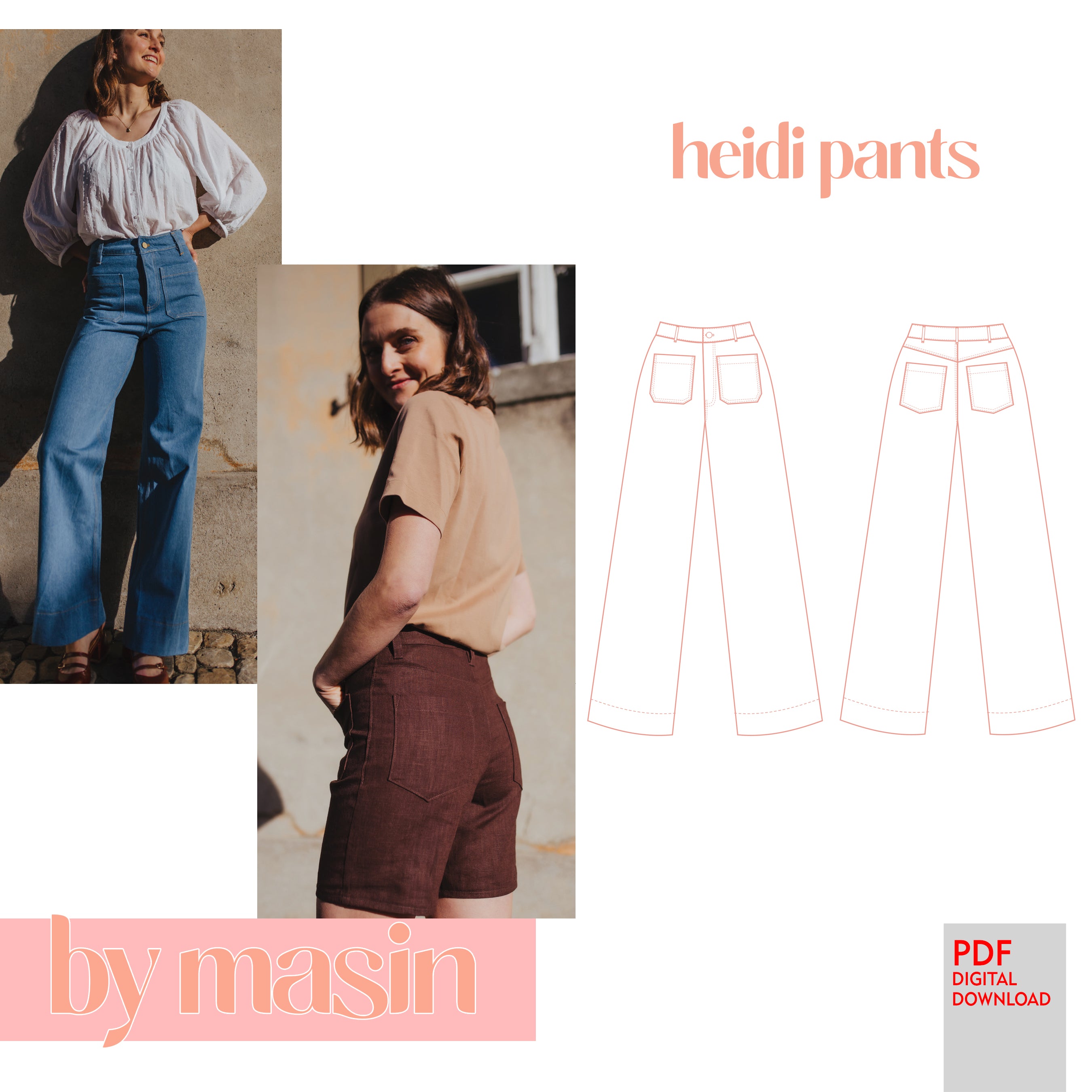 PDF by Masin Sewing Pattern- Heidi Pants