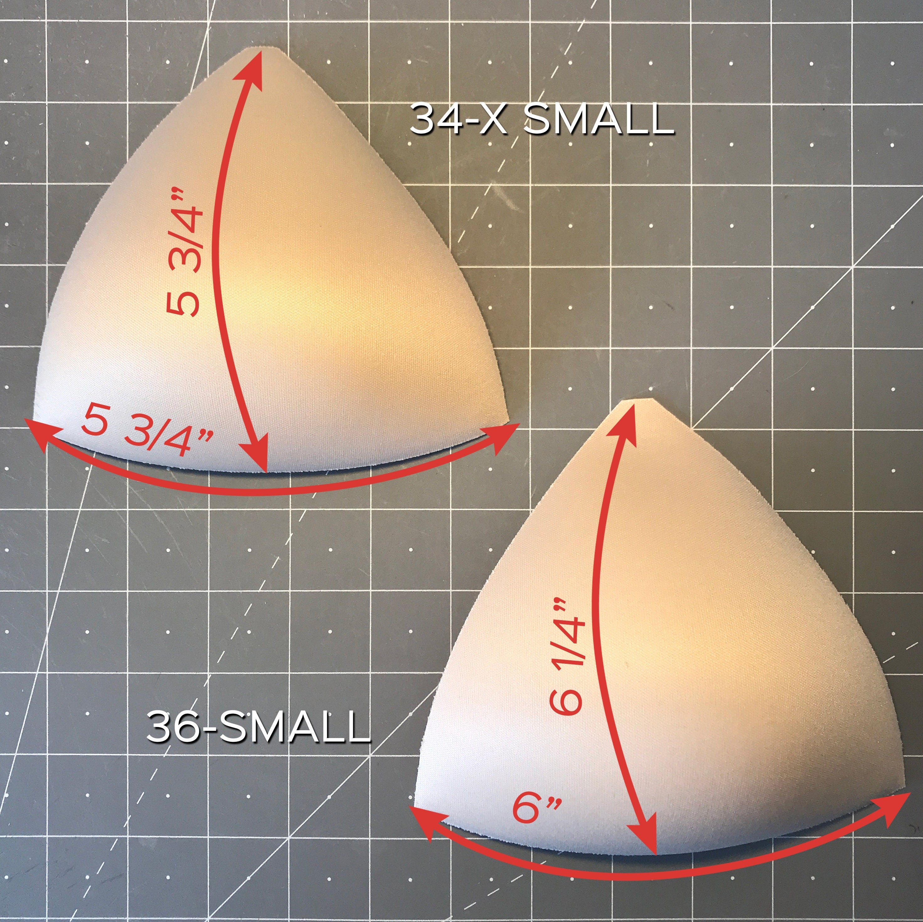 Triangle Bra Cup Inserts- Sizes 32-40