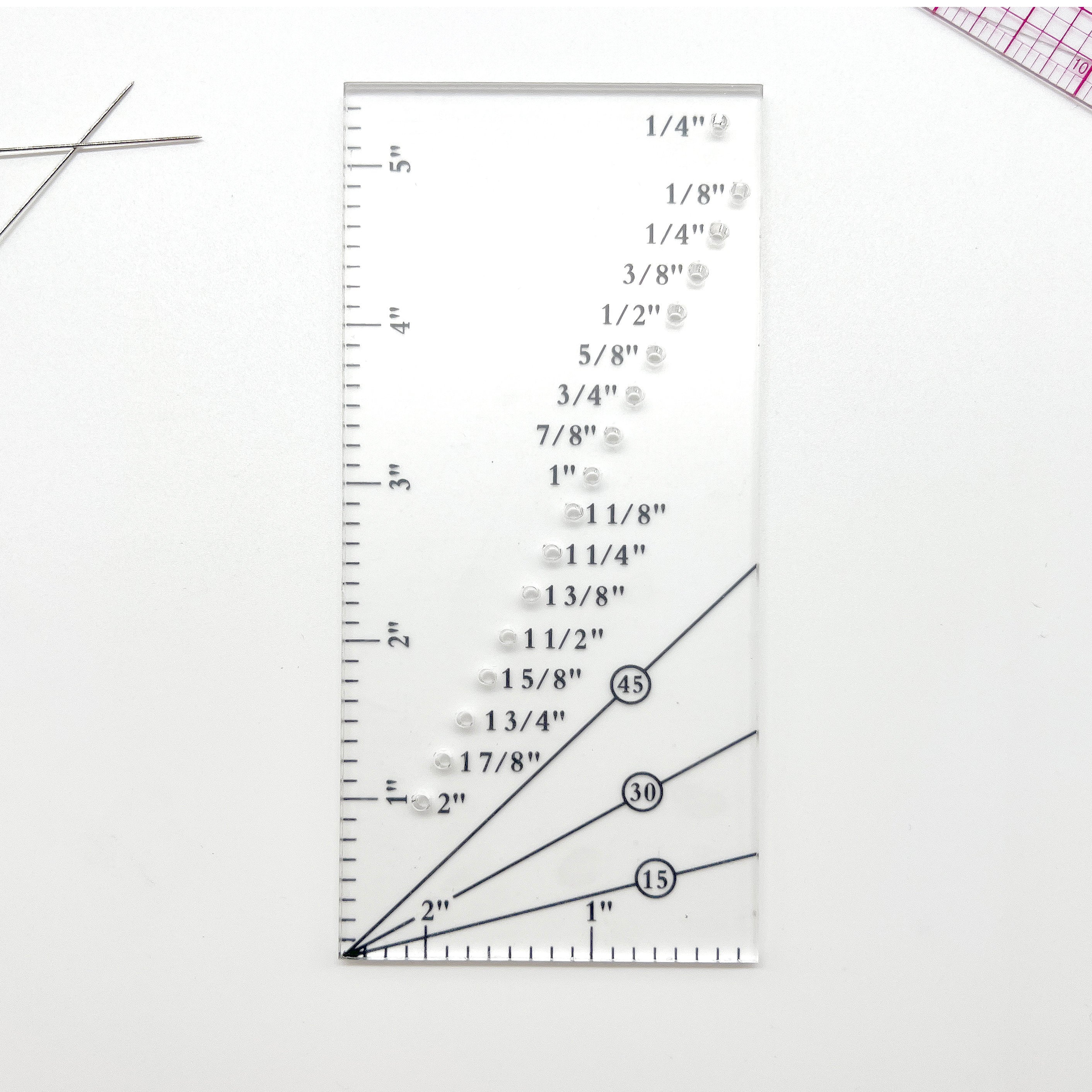Acrylic Sewing Seam Guide Seam Allowance Guide Ruler, 1/8 to 2 Inch Straight Line Hems - Stitch Love Studio