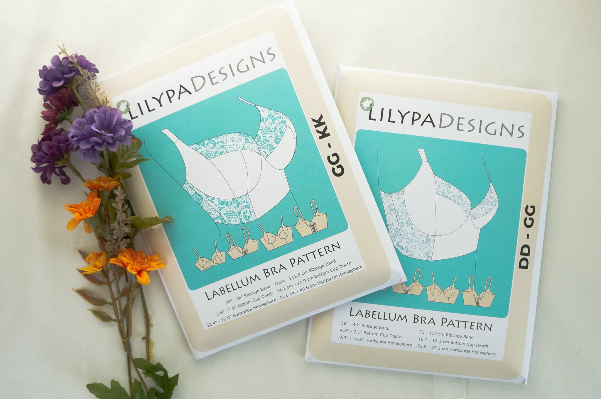 LilypaDesigns Labellum Bra Pattern = Sizes DD-GG or GG-KK = PAPER-Stitch Love Studio