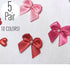 CLEARANCE– 1" (25mm) Small Satin Bows with Pearlesque Bead- 5 Pair