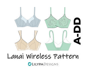 LilypaDesigns Lanai Wireless Bra Pattern = Sizes A-DD, DD-GG or GG-KK = PAPER - Stitch Love Studio